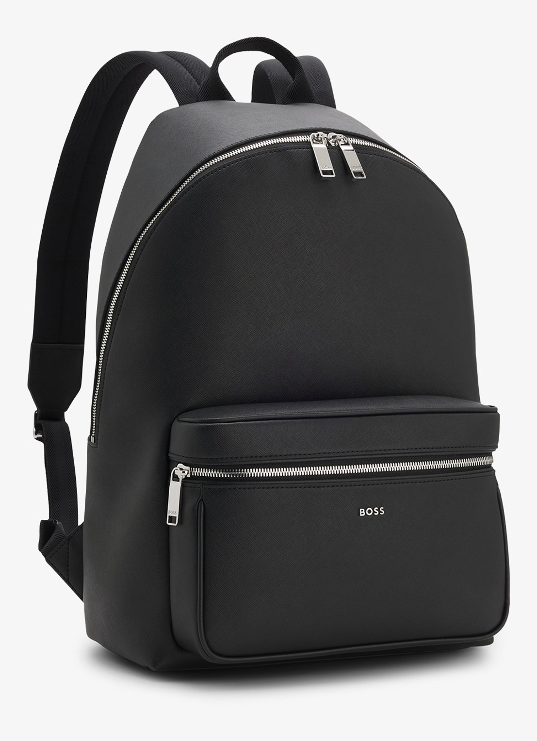 BOSS Rugzak van leer - detail 3 black-001 / zwart