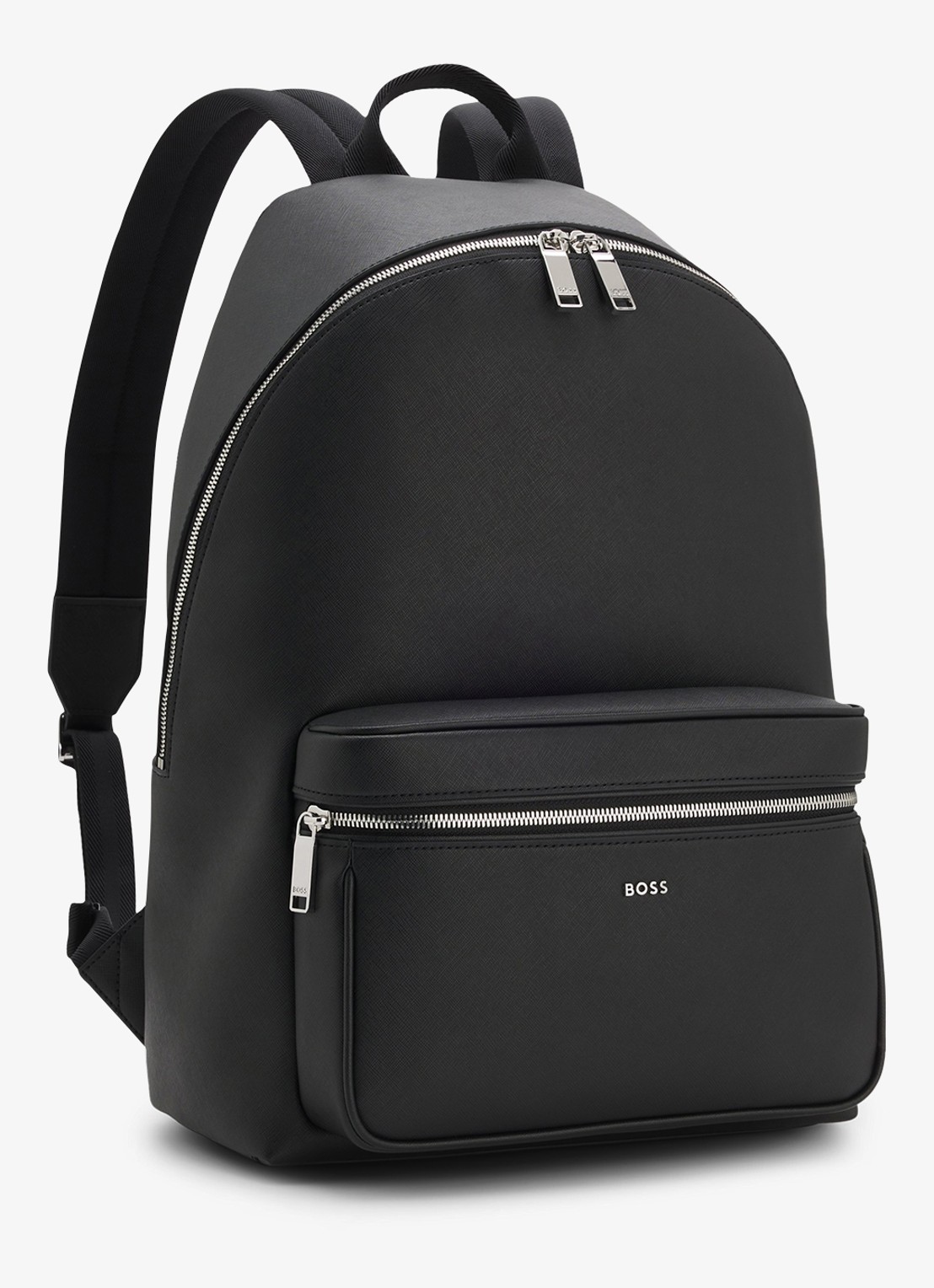 BOSS Rugzak van leer - detail 4 black-001 / zwart