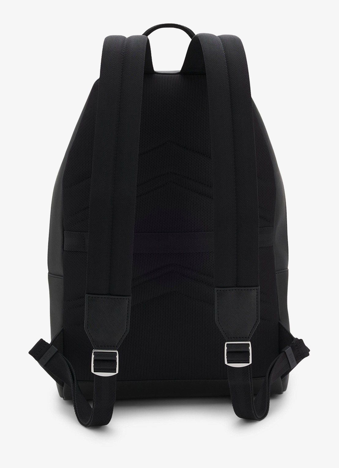 BOSS Rugzak van leer - voorkant 2 black-001 / zwart