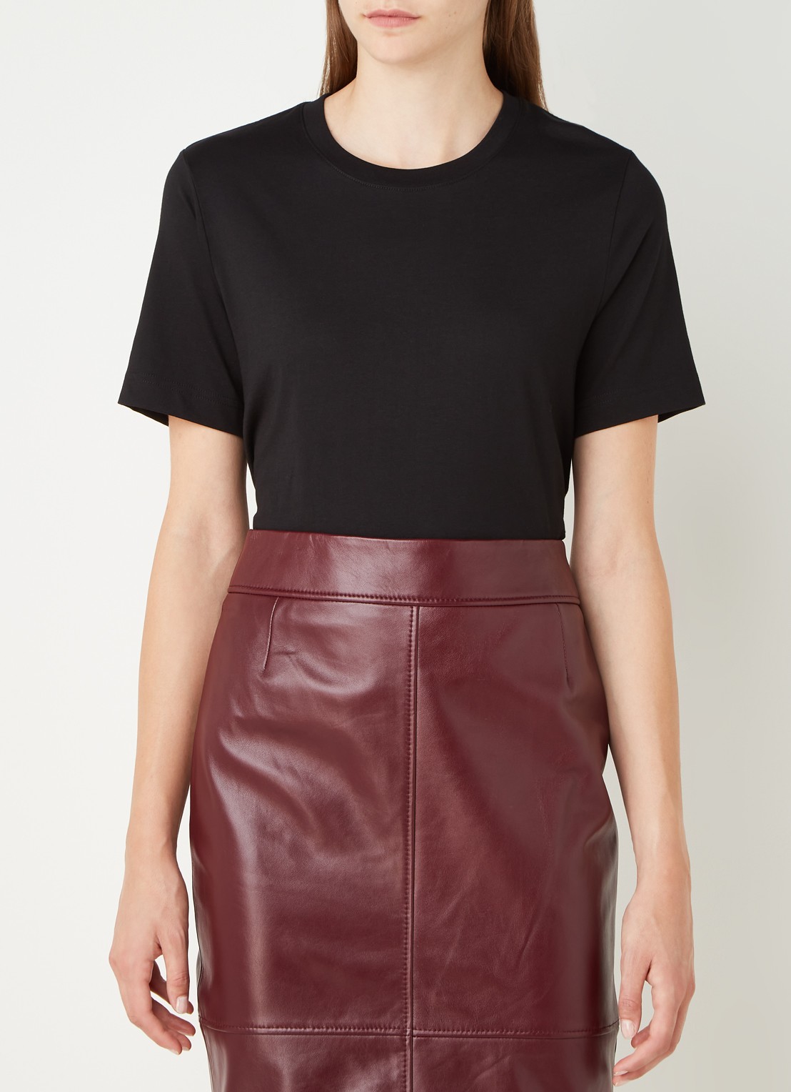BOSS sa T-shirt met ronde hals - detail zwart
