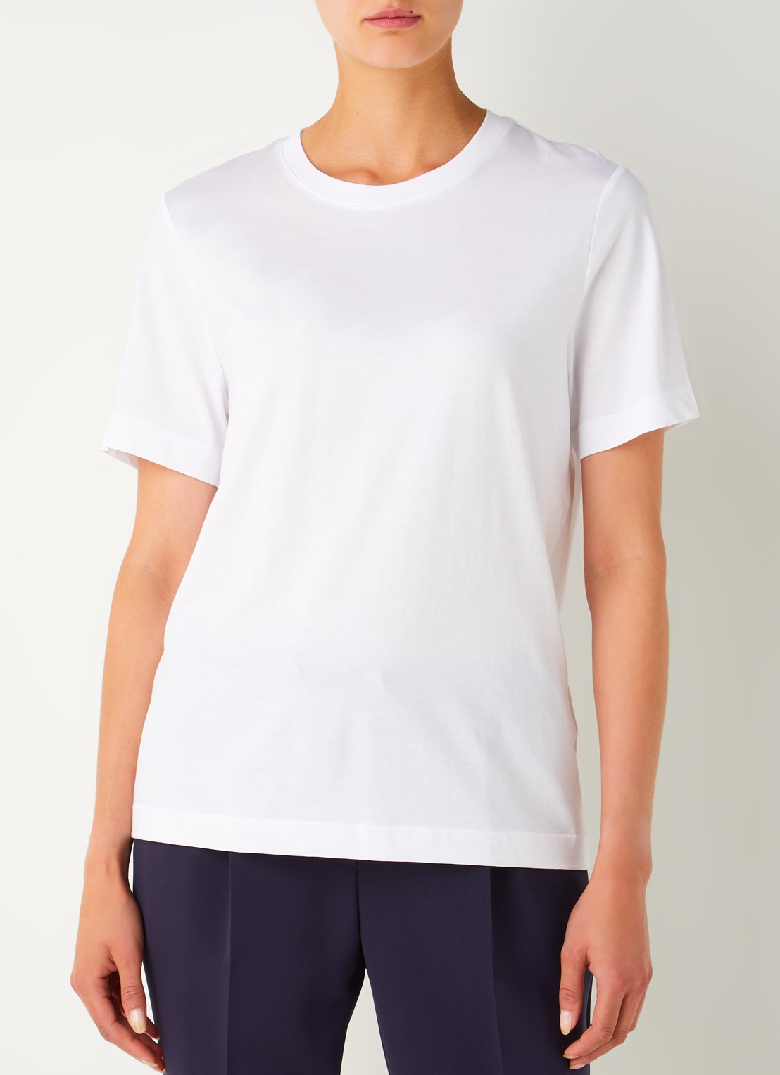 BOSS sa T-shirt met ronde hals - detail wit
