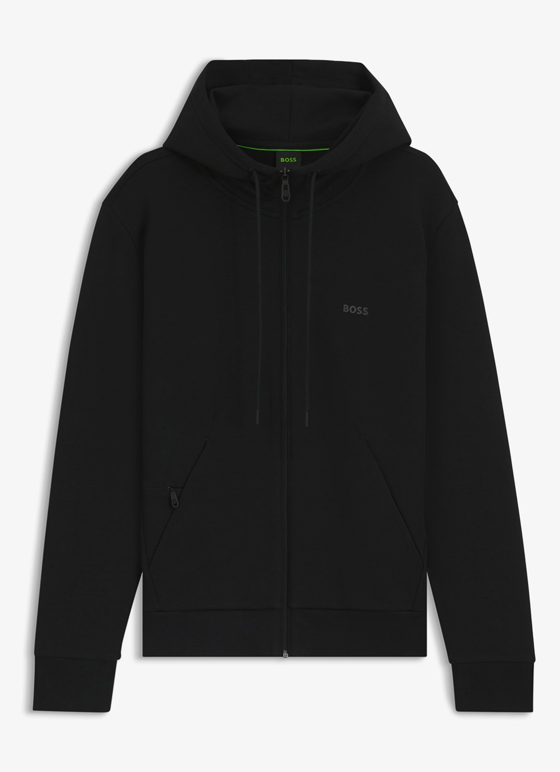 BOSS Saggy sweatvest met logo - voorkant 4 zwart