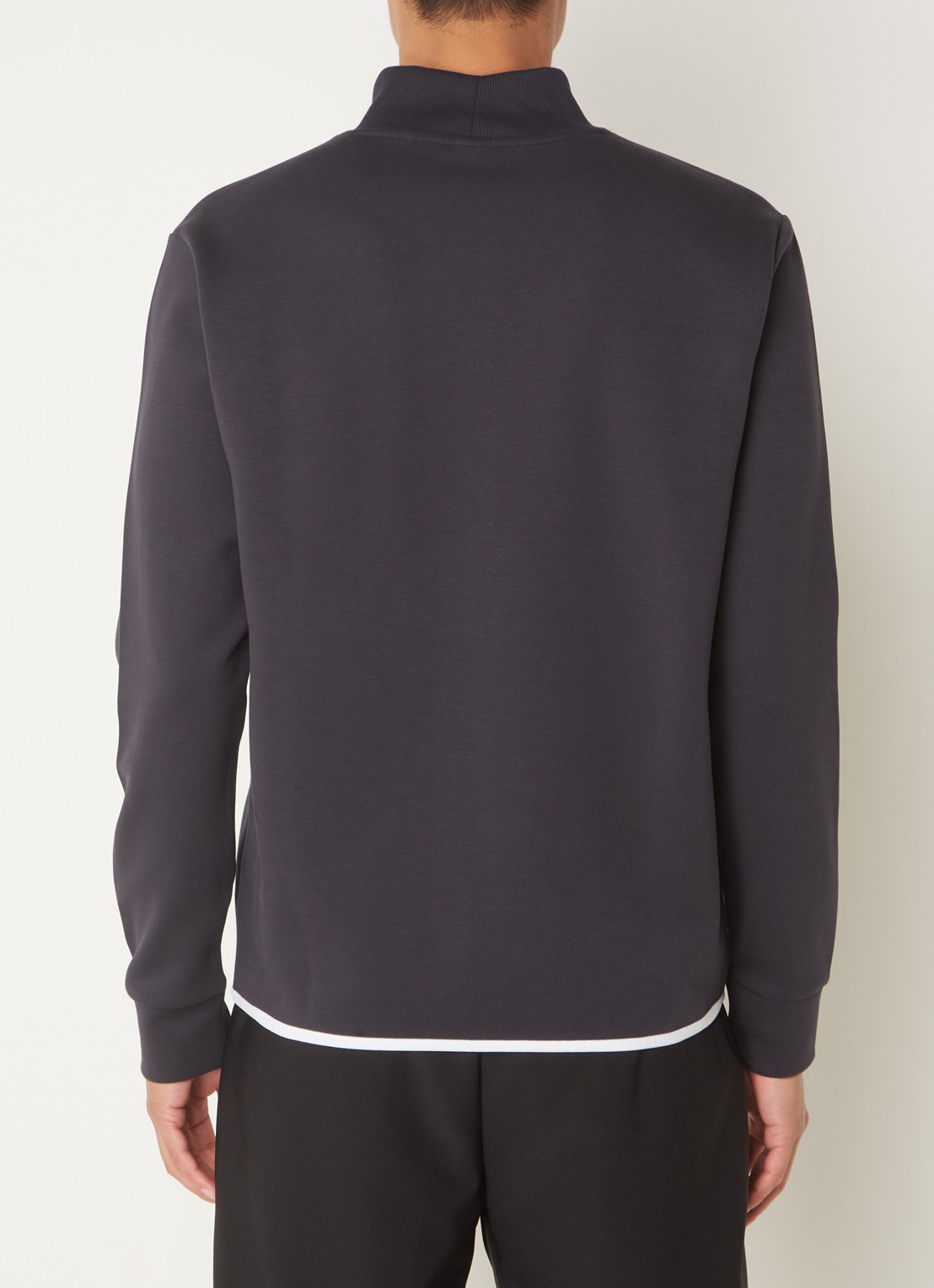 BOSS Salbock sweater met logo en col - achterkant 4 donkerblauw