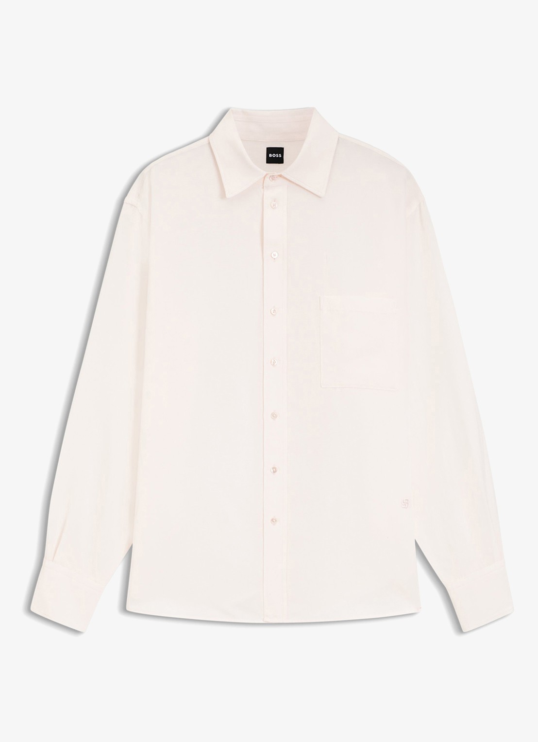 BOSS Saturday blouse met borstzak - voorkant light/pastel pink-680 / roze
