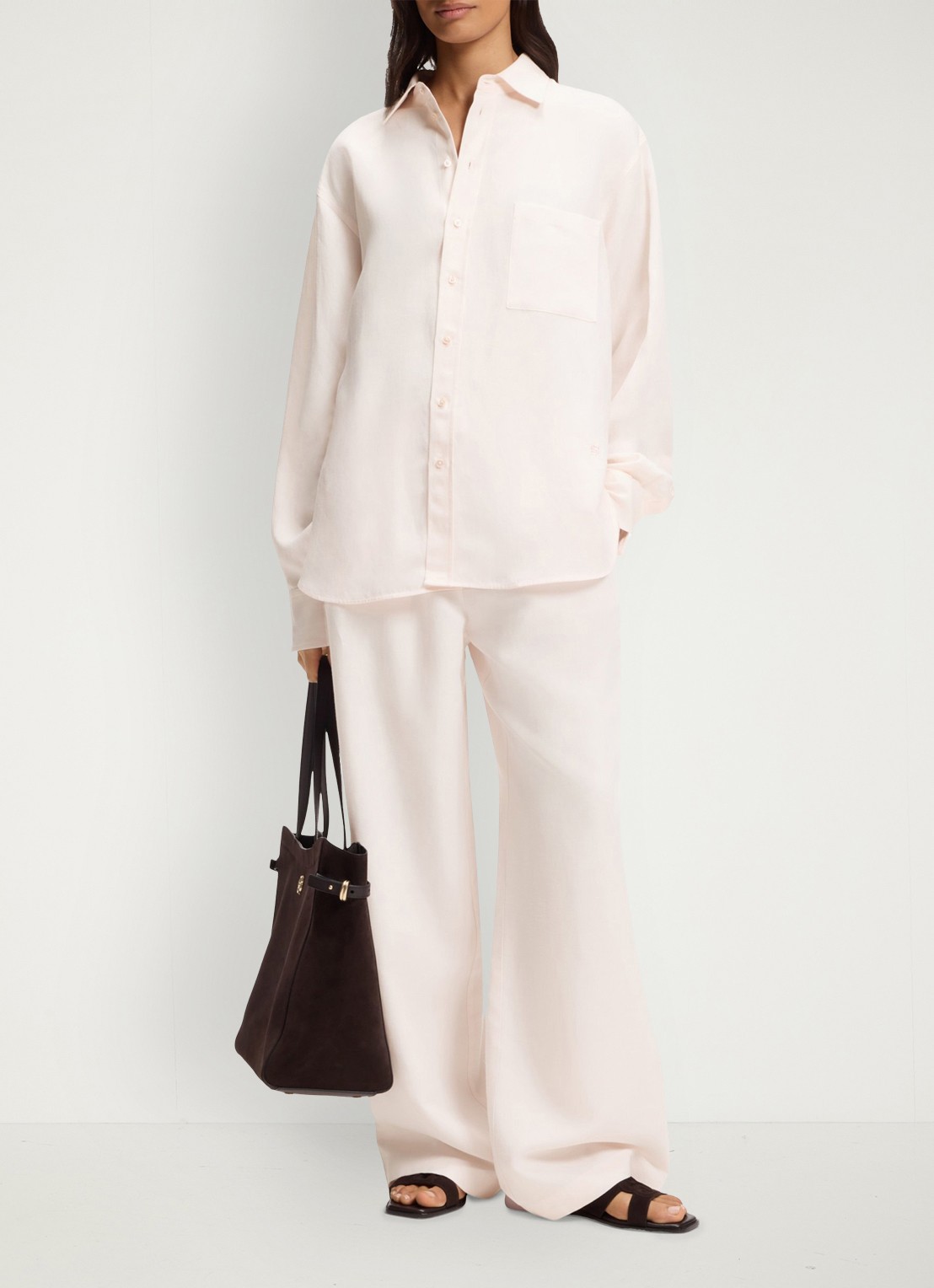 BOSS Saturday blouse met borstzak - voorkant 2 light/pastel pink-680 / roze