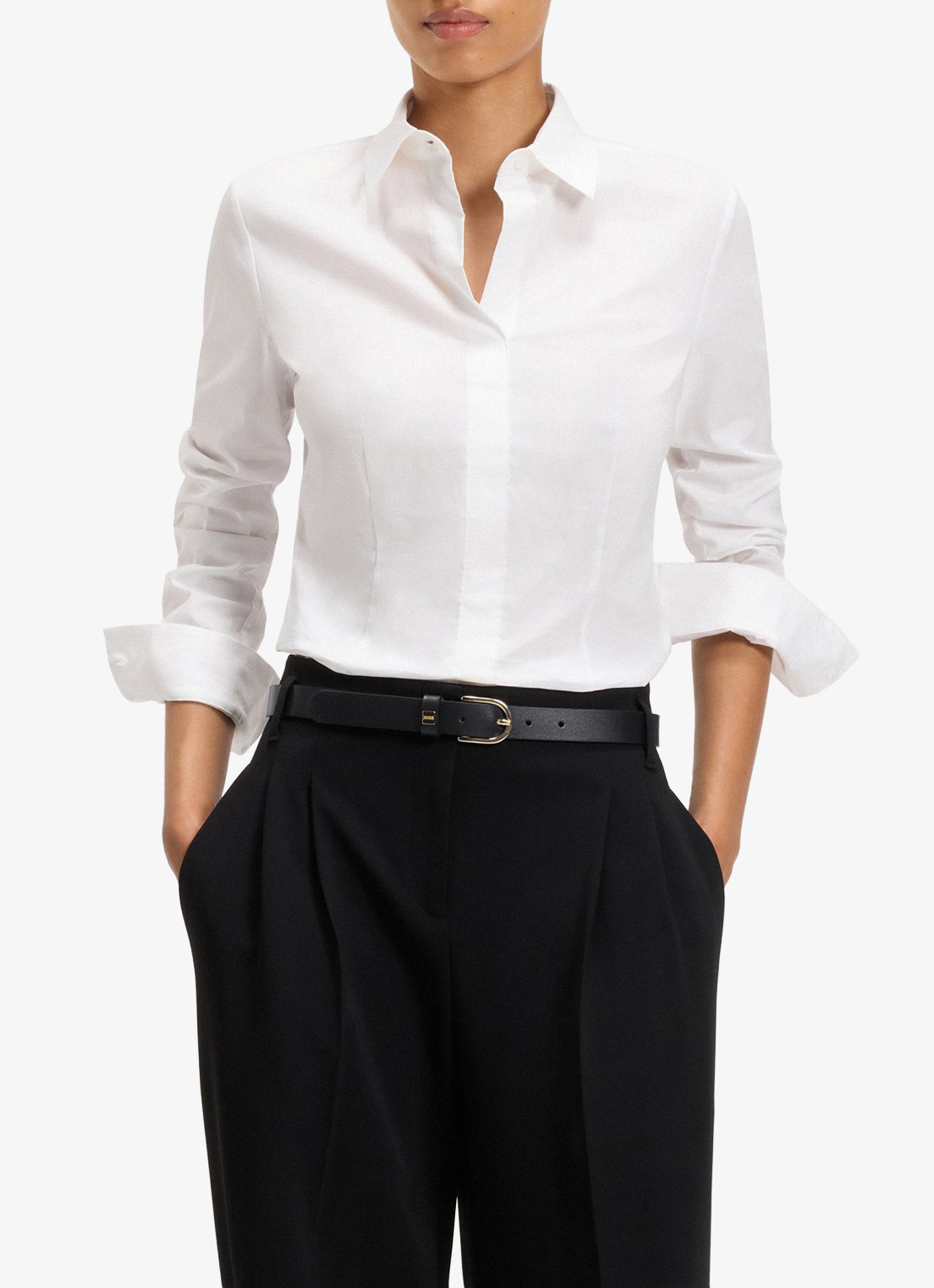 BOSS Scarlet riem van leer - detail 3 zwart