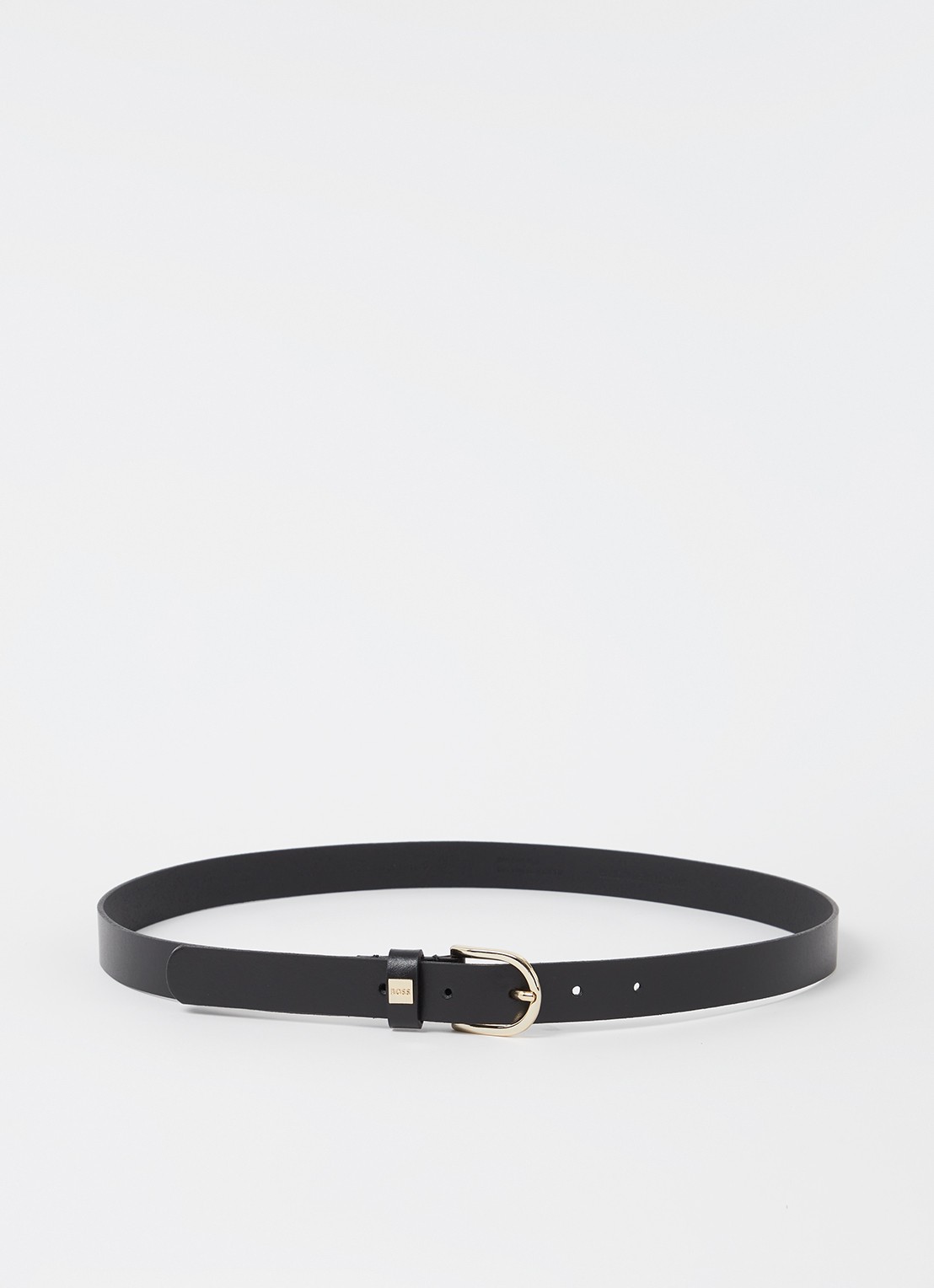 BOSS Scarlet riem van leer - voorkant 2 zwart