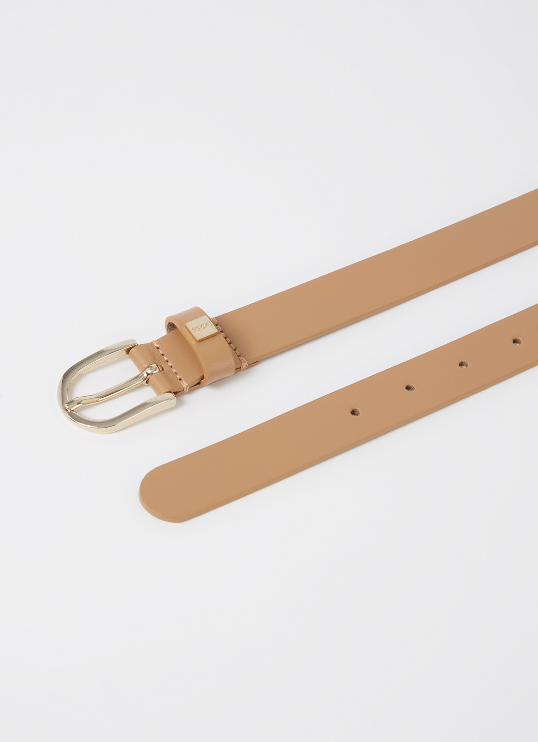 BOSS Scarlet riem van leer - detail 2 camel
