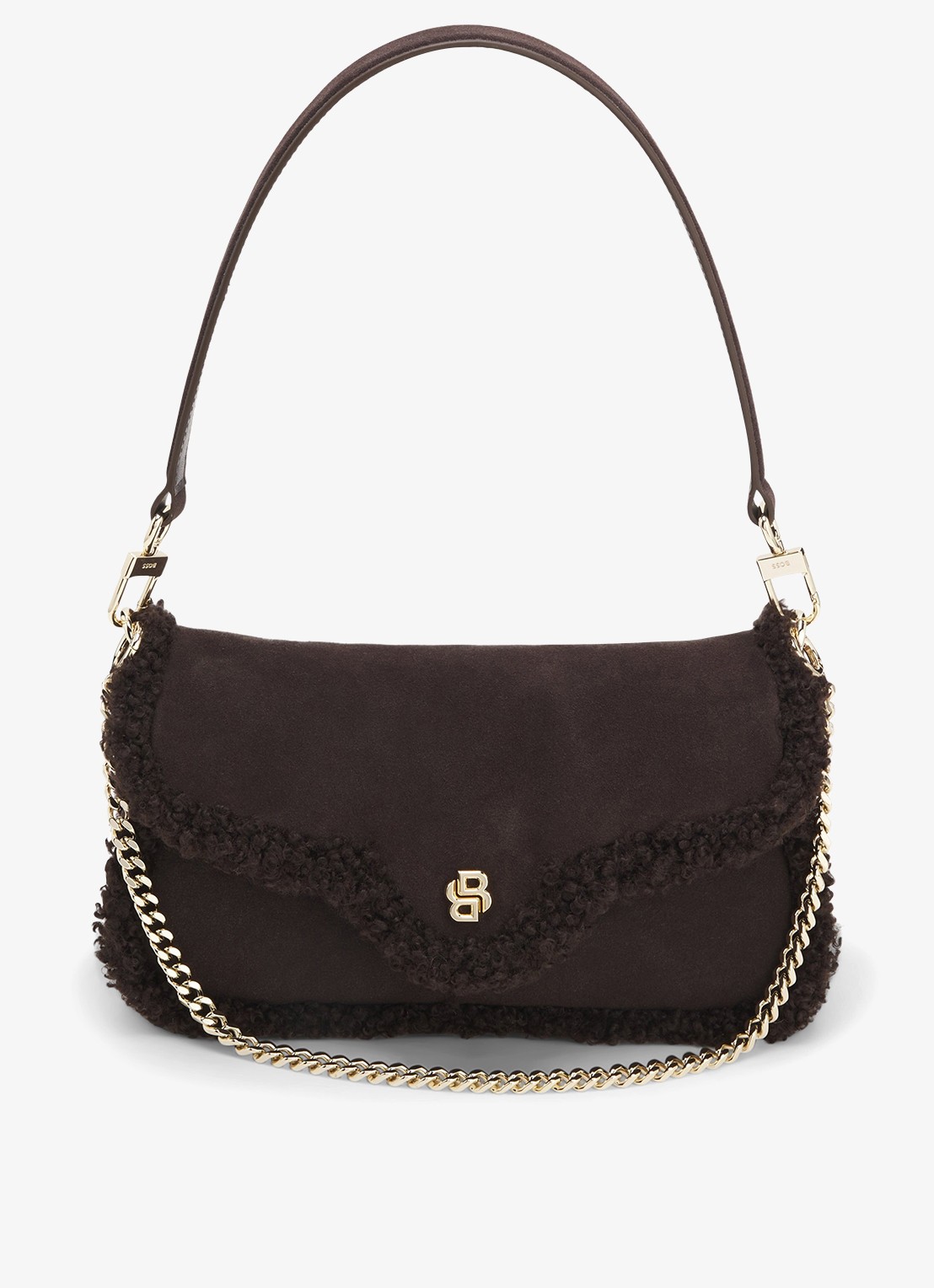 BOSS Schoudertas met logo - voorkant dark brown-208 / bruin