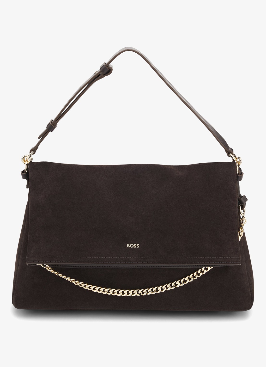 BOSS Schoudertas met logo - voorkant 4 dark brown-207 / bruin