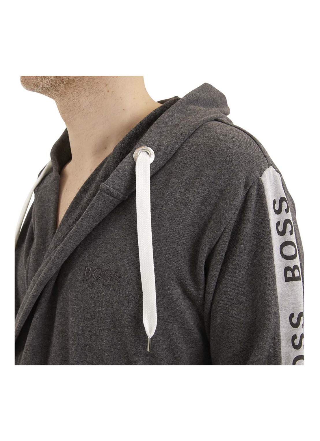 BOSS Sen badjas in katoenblend - 375g/m² - detail 3 grijs