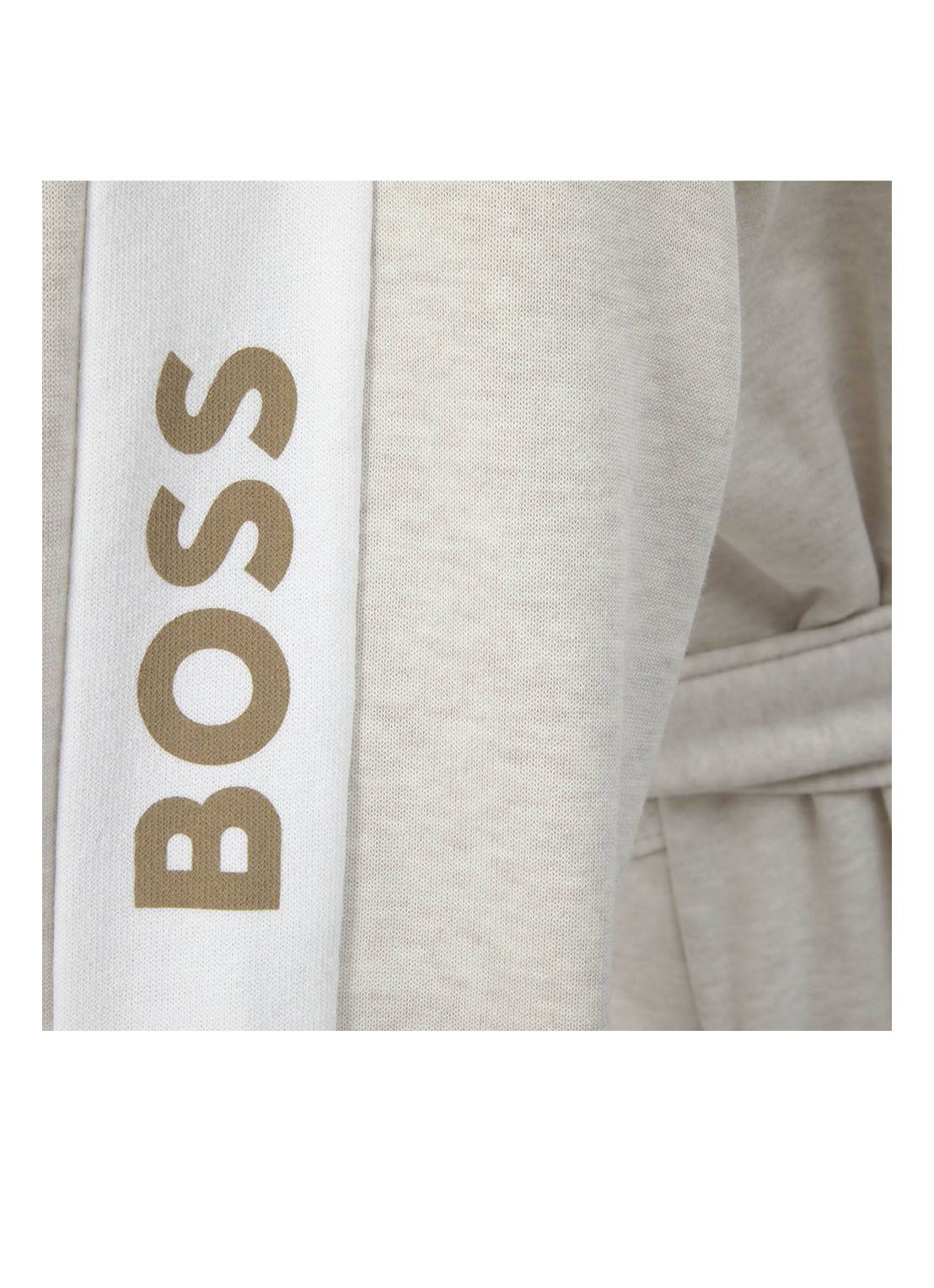 BOSS Sen badjas in katoenblend - 375g/m² - detail 2 donkerbeige