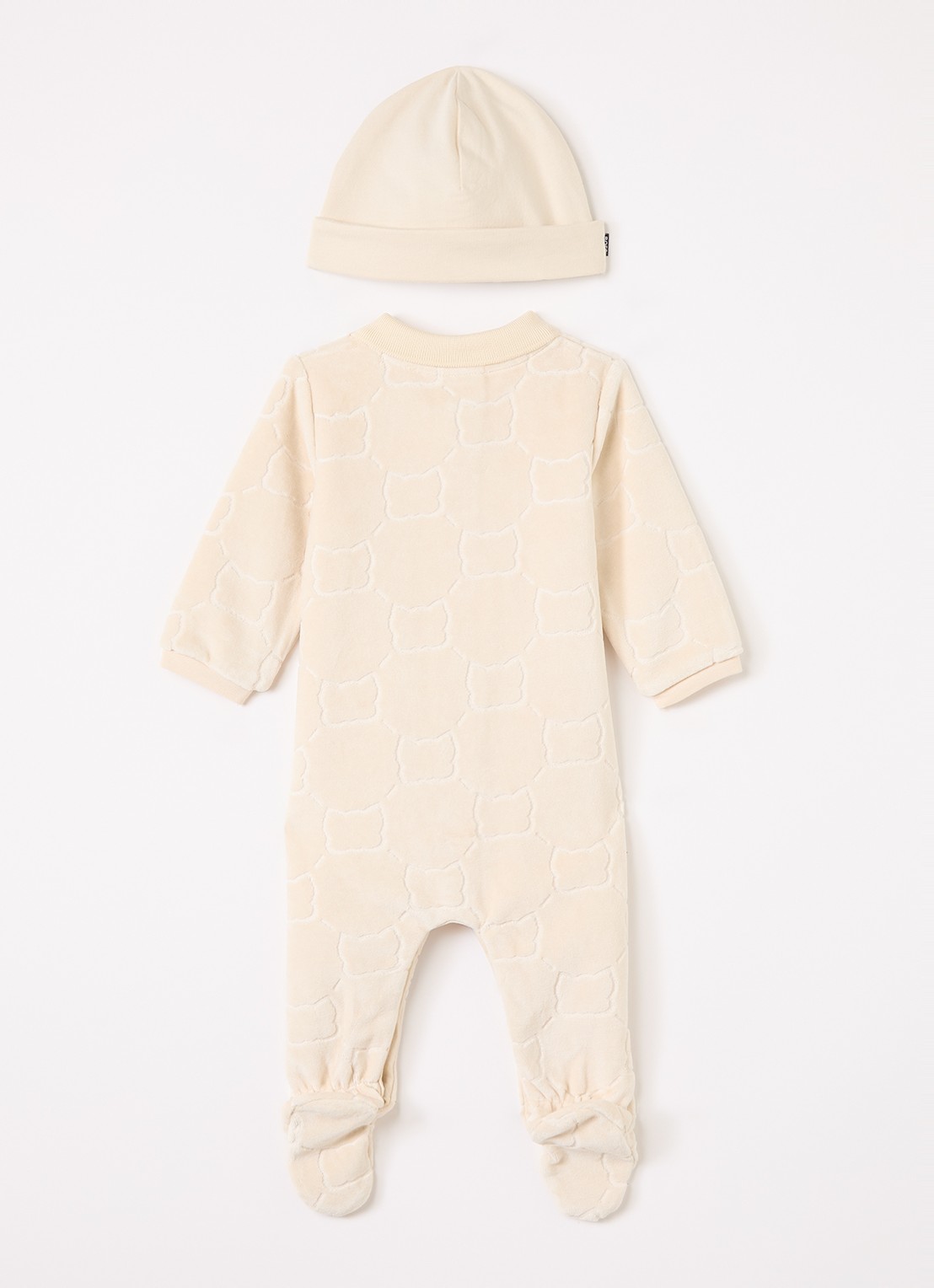 BOSS Set van babypak met muts 2-delig - voorkant 2 beige