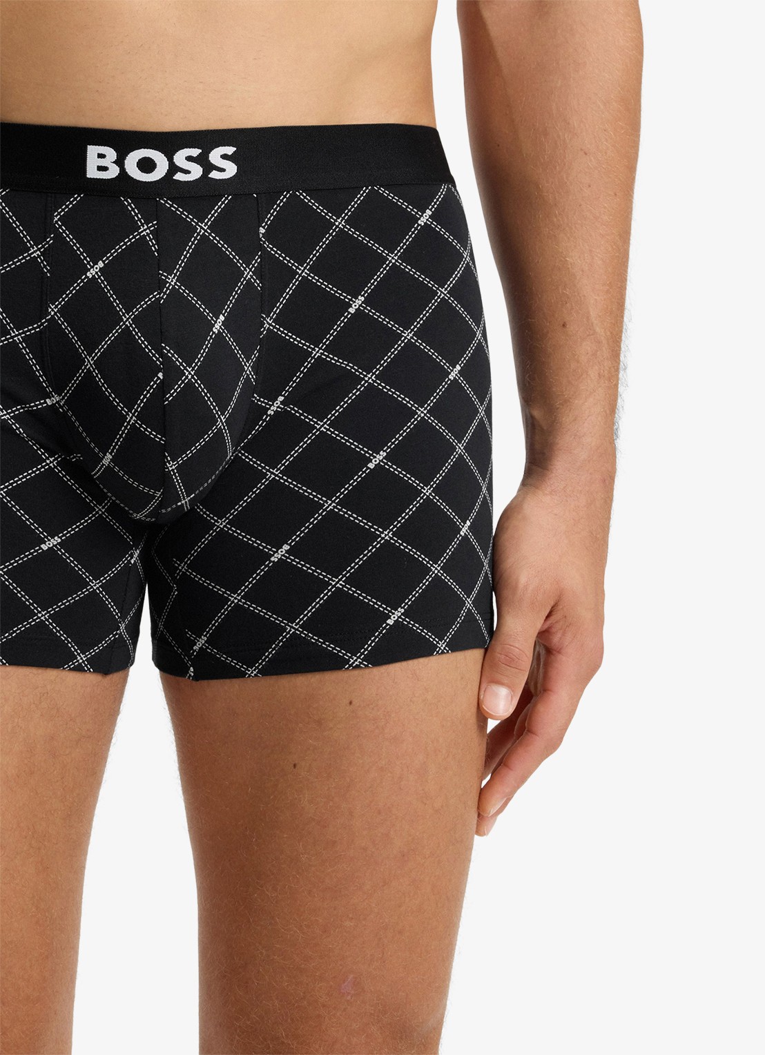 BOSS Set van drie boxershorts van stretchkatoen - detail 3 black-002 / zwart