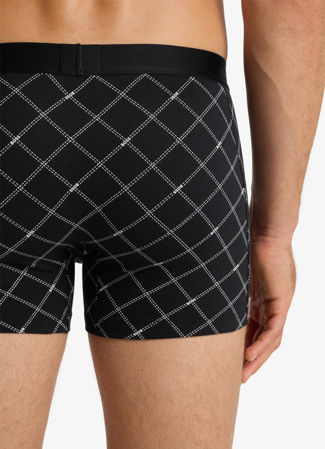 BOSS Set van drie boxershorts van stretchkatoen - detail 4 black-002 / zwart