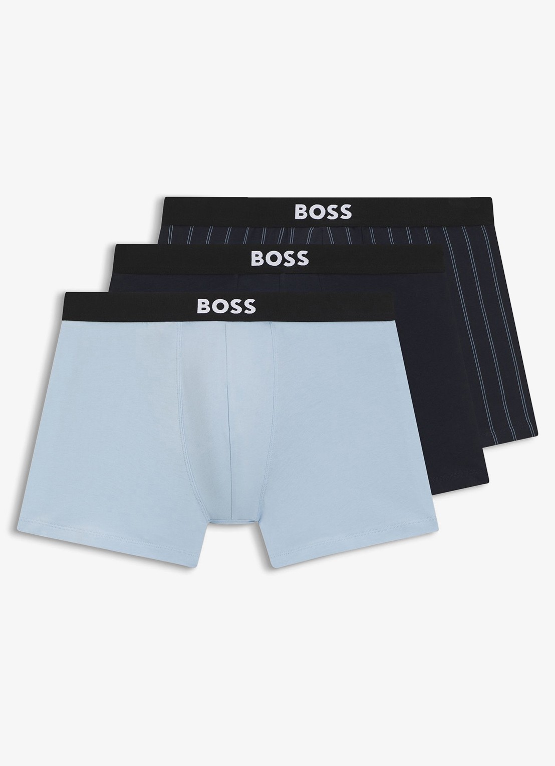 BOSS Set van drie boxershorts van stretchkatoen - voorkant open blue-462 / blauw