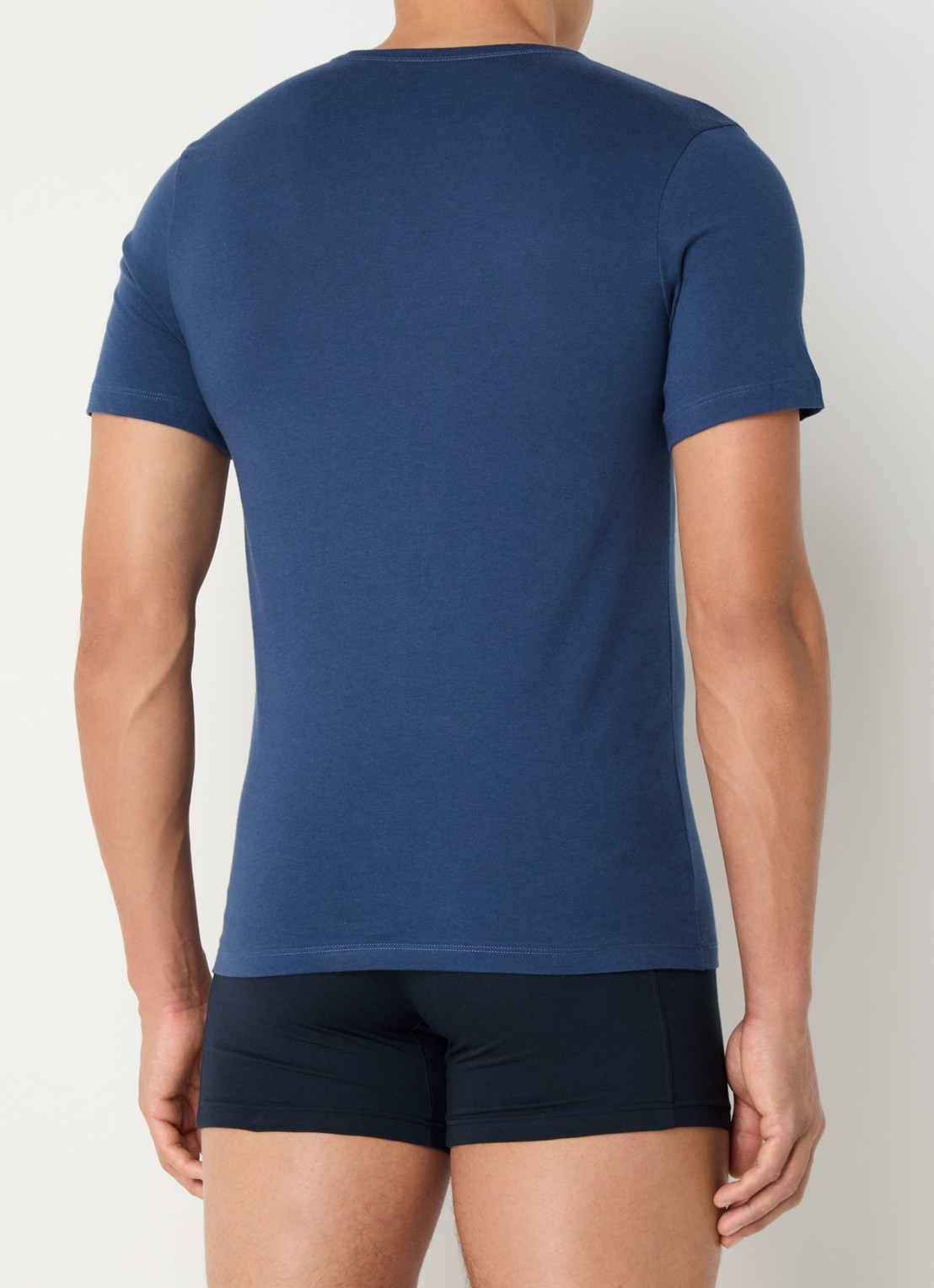 BOSS Set van drie katoenen T-shirts met logostiksel - achterkant 3 zwart