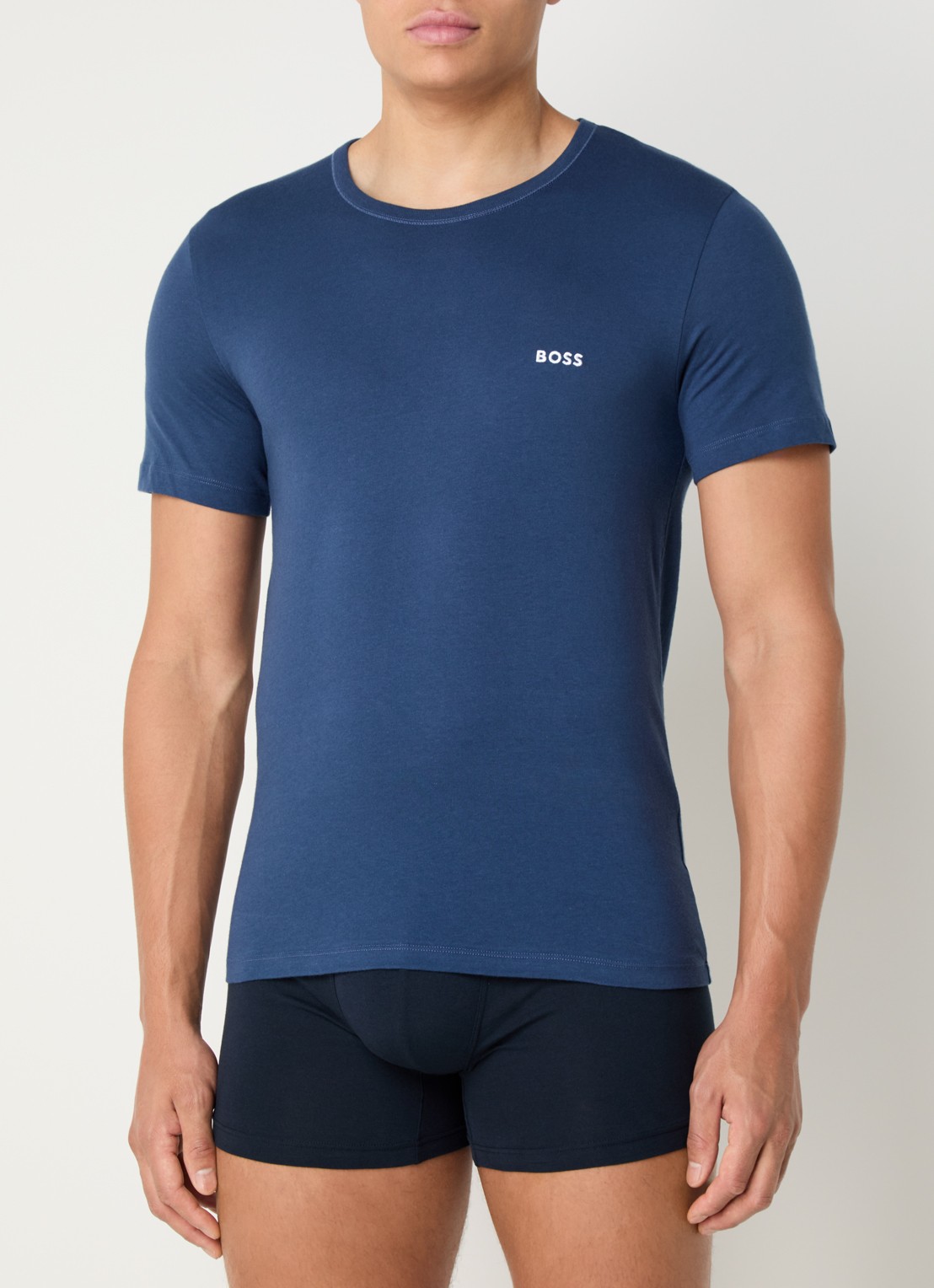 BOSS Set van drie katoenen T-shirts met logostiksel - detail 4 zwart