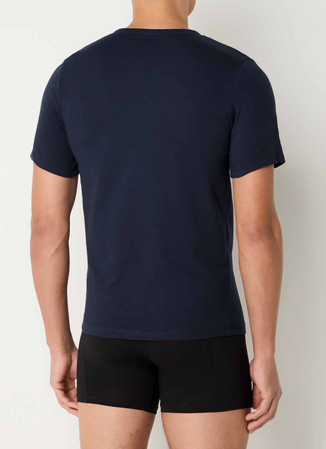 BOSS Set van drie katoenen T-shirts met logostiksel - achterkant 3 blauw