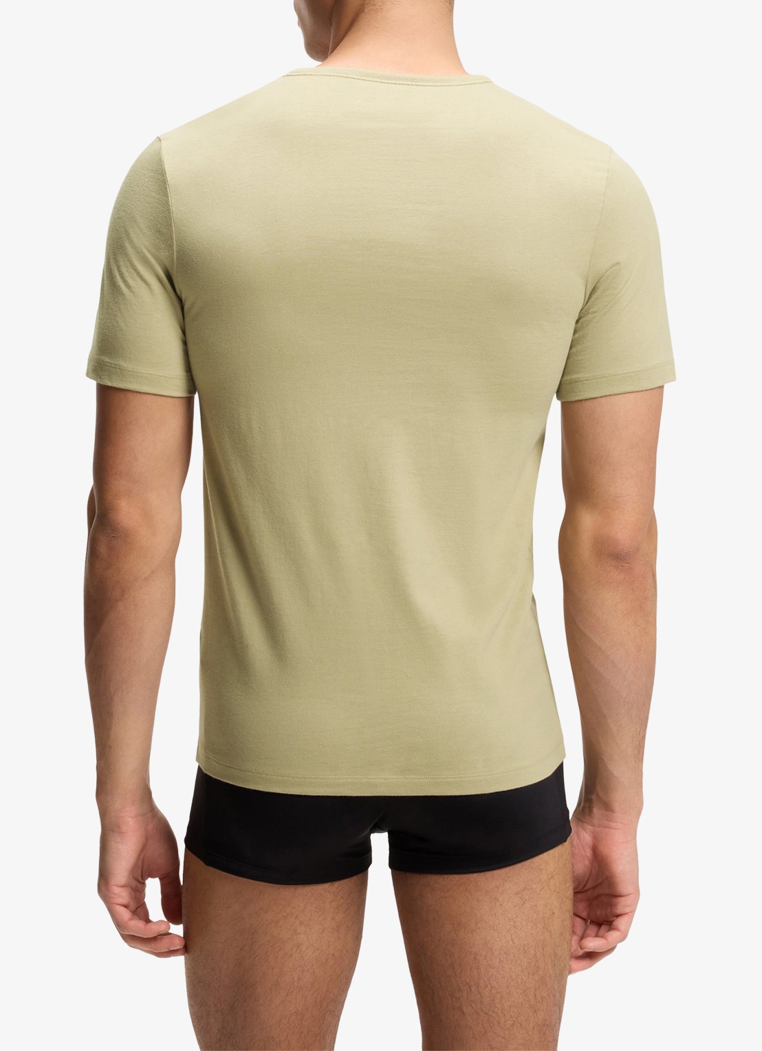 BOSS Set van drie katoenen T-shirts met logostiksel - achterkant geel