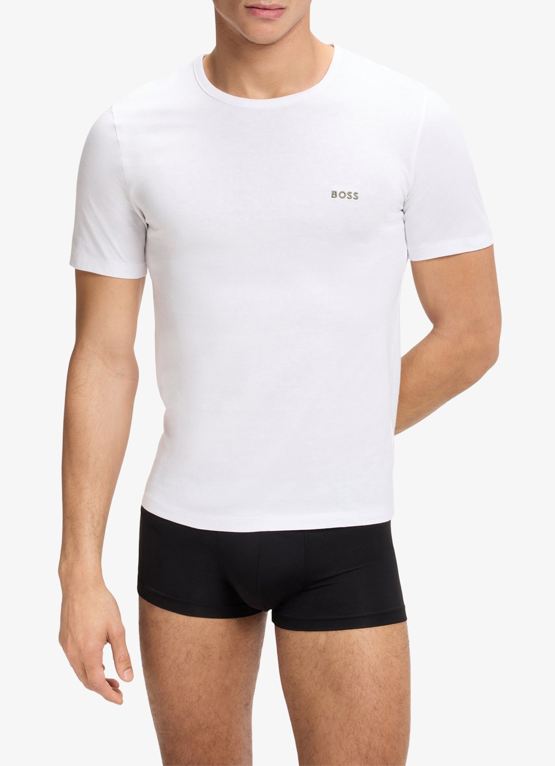 BOSS Set van drie katoenen T-shirts met logostiksel - detail 5 geel