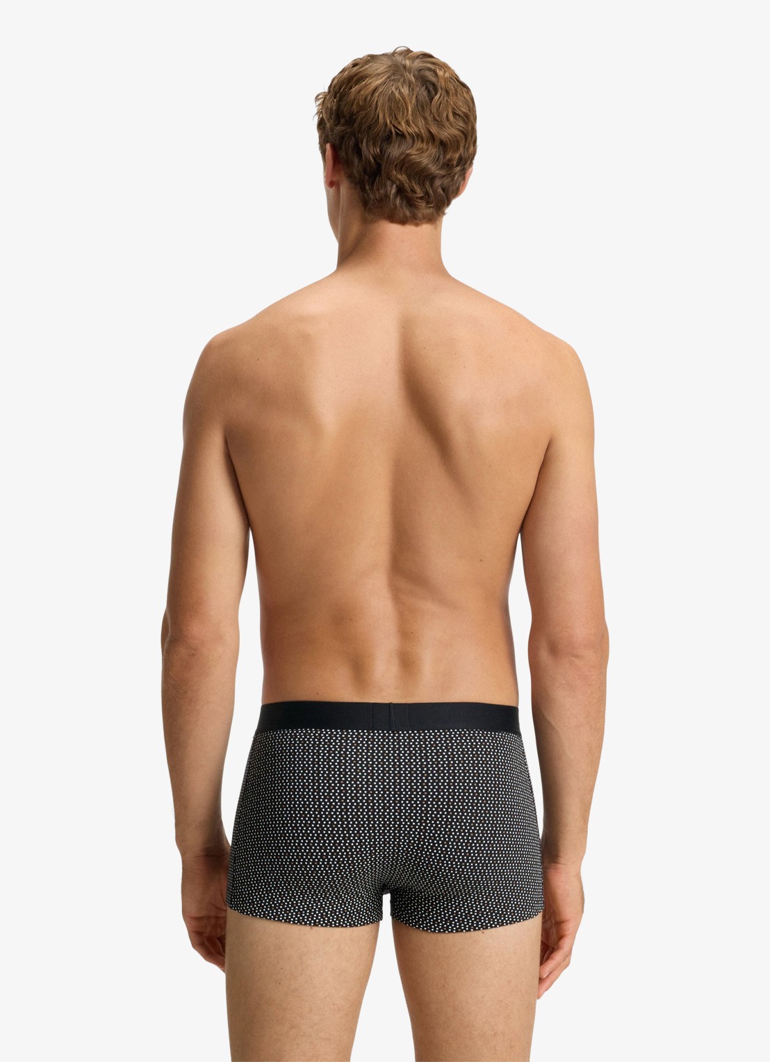 BOSS Set van drie korte boxers met logo’s van stretchkatoen - achterkant 5 open beige-281 / zwart