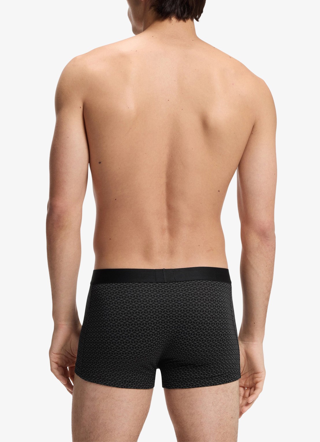 BOSS Set van drie korte boxers met logo’s van stretchkatoen - achterkant 5 open grey-070 / grijs