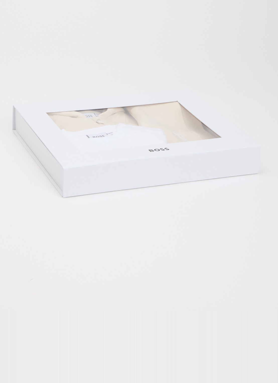 BOSS Set van joggingpak met longsleeve in giftbox 3-delig - detail beige
