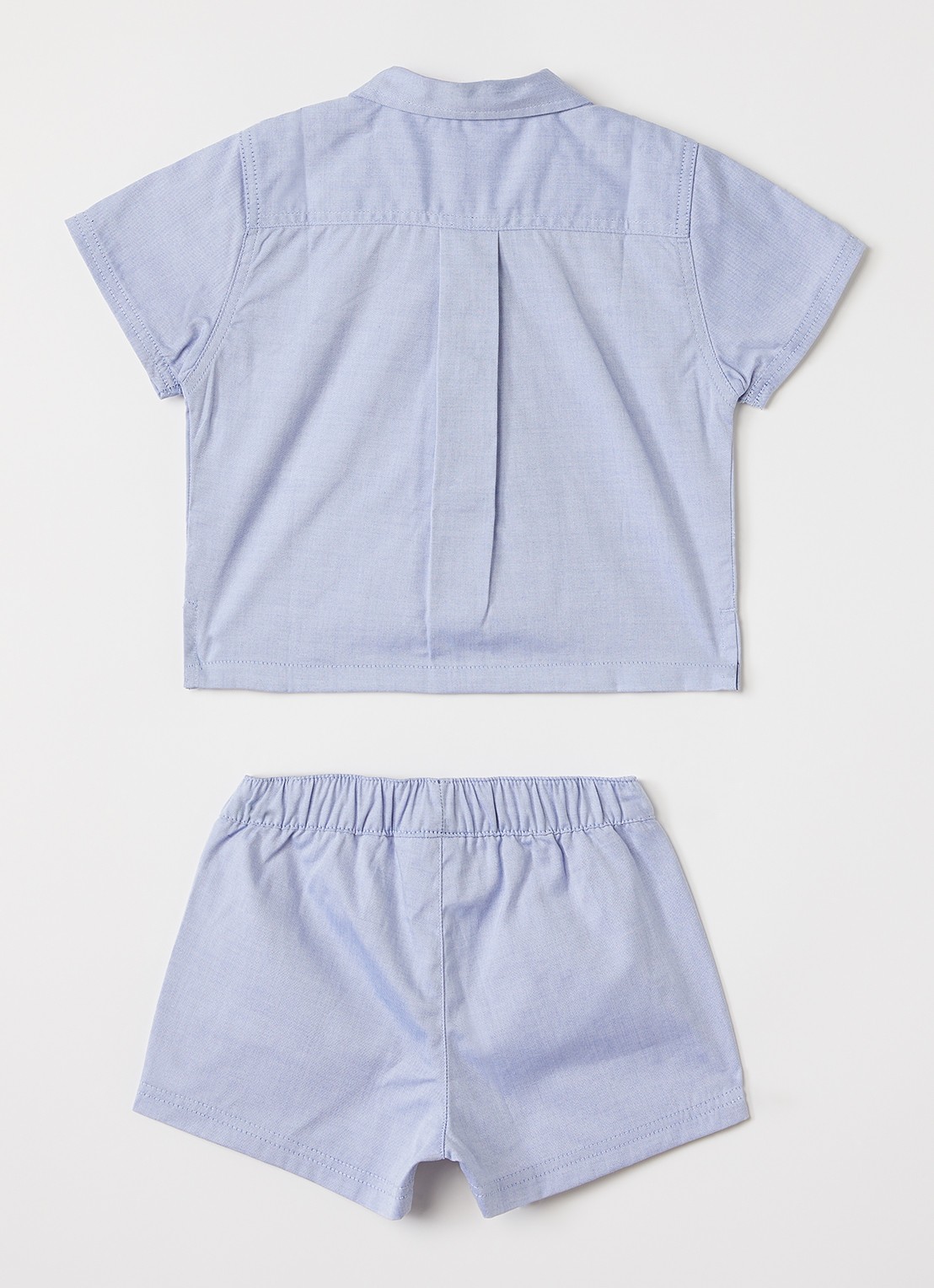 BOSS Set van overhemd met korte broek in giftbox 2-delig - voorkant 2 blauwgrijs