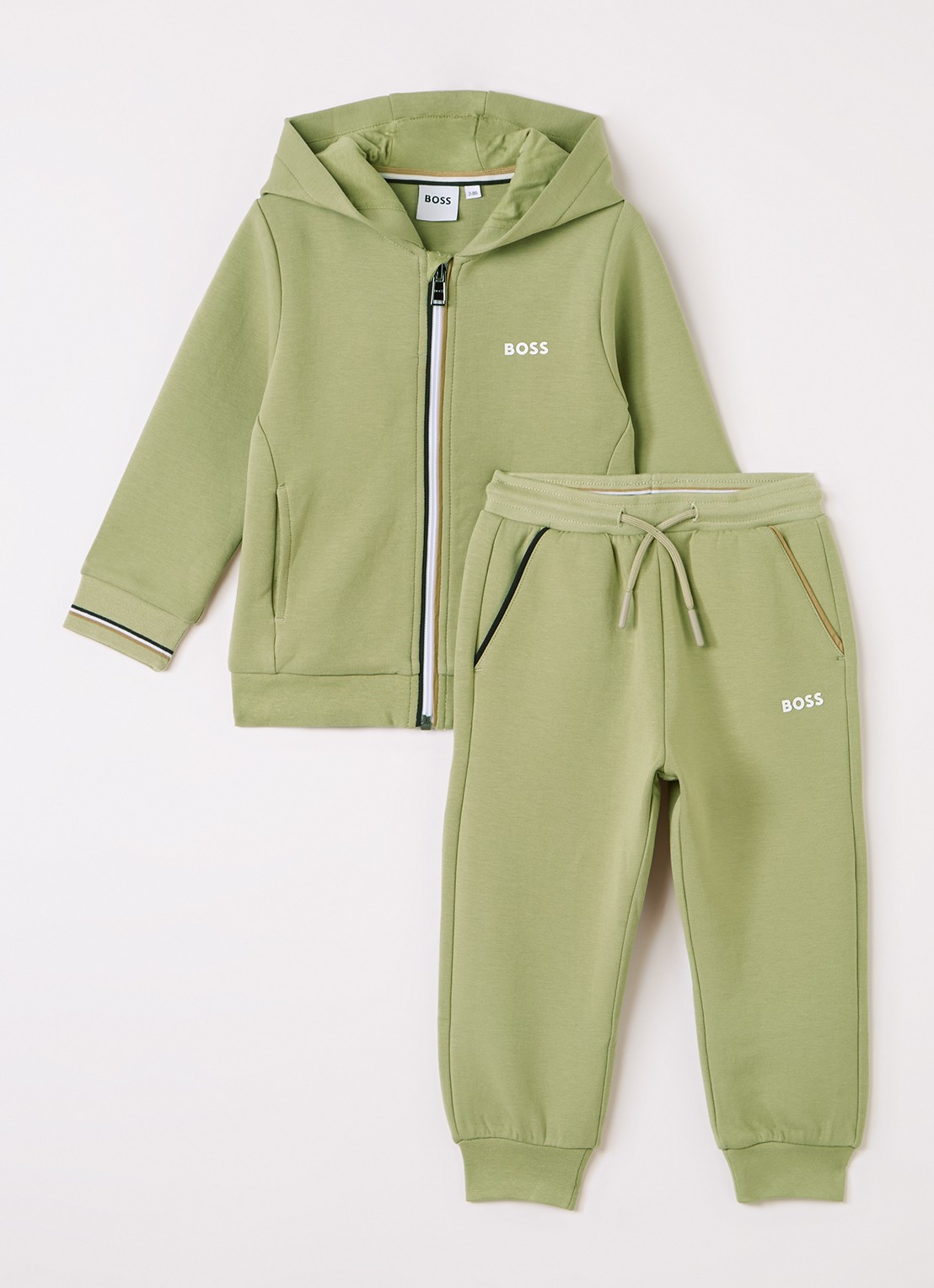 BOSS Set van sweatvest met joggingbroek 2-delig - voorkant mosgroen