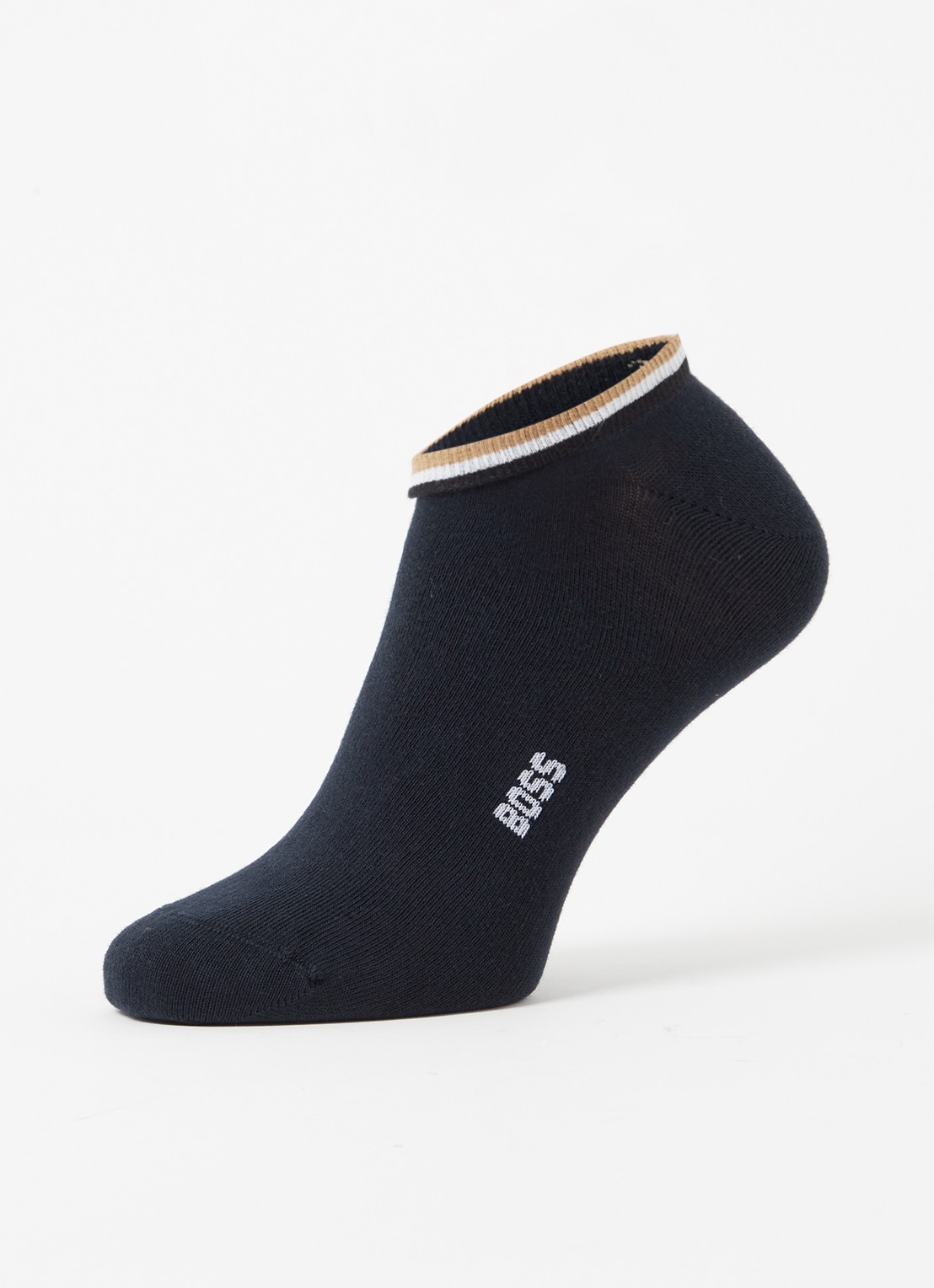 BOSS Set van twee paar enkelsokken met kenmerkend gestreepte boorden - detail 4 dark blue-403 / blauw