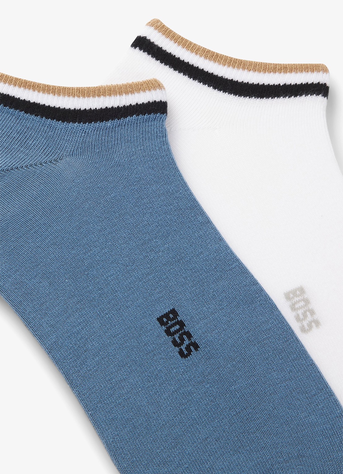 BOSS Set van twee paar enkelsokken met kenmerkend gestreepte boorden - detail 6 dark blue-403 / blauw