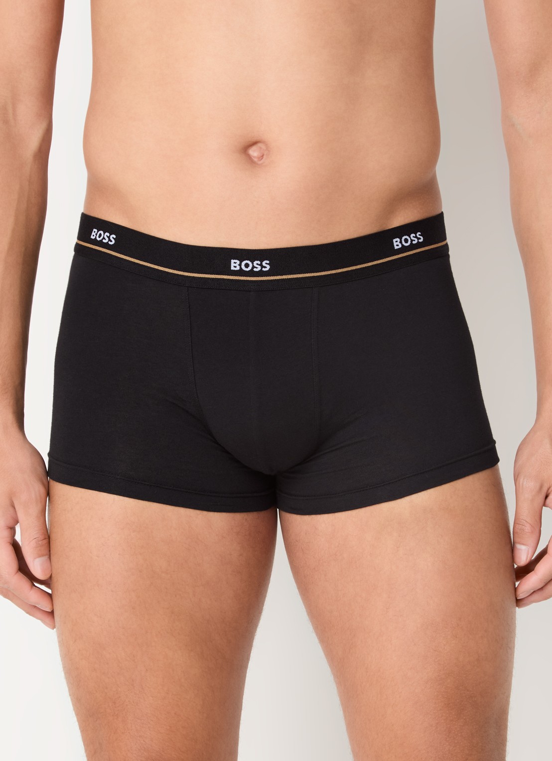 BOSS Set van vijf korte boxershorts met logotailleband van stretchkatoen - detail 3 donkerblauw