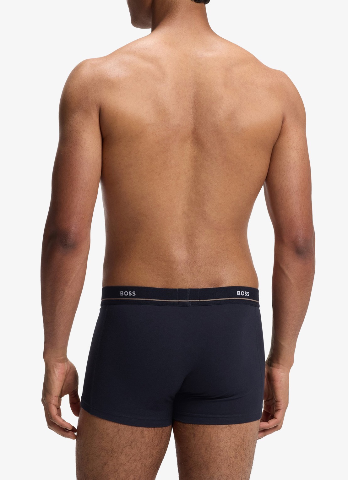 BOSS Set van vijf korte boxershorts met logotailleband van stretchkatoen - achterkant 8 dark blue-405 / blauw