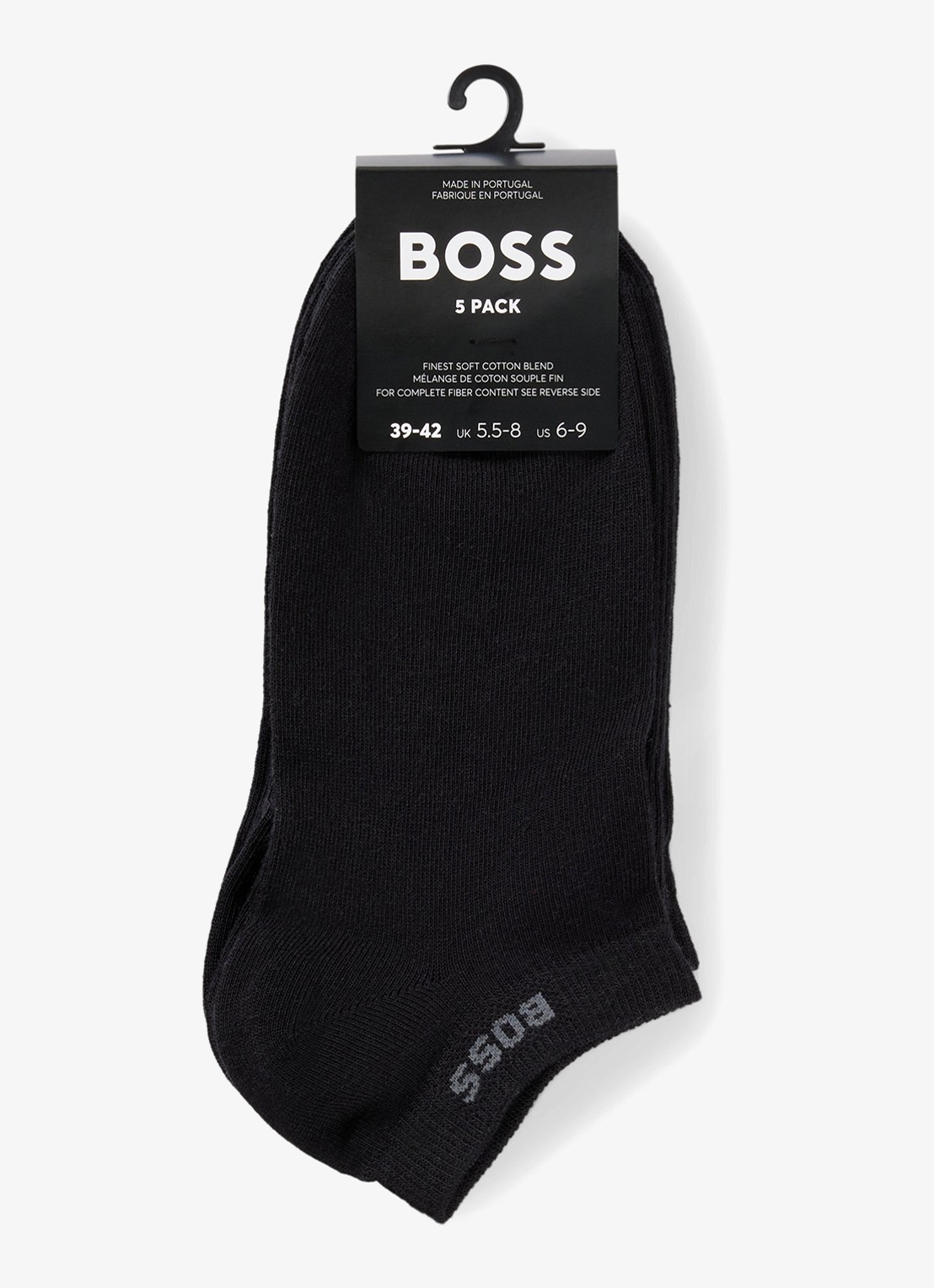 BOSS Set van vijf paar enkelsokken met logodetails - achterkant 4 zwart