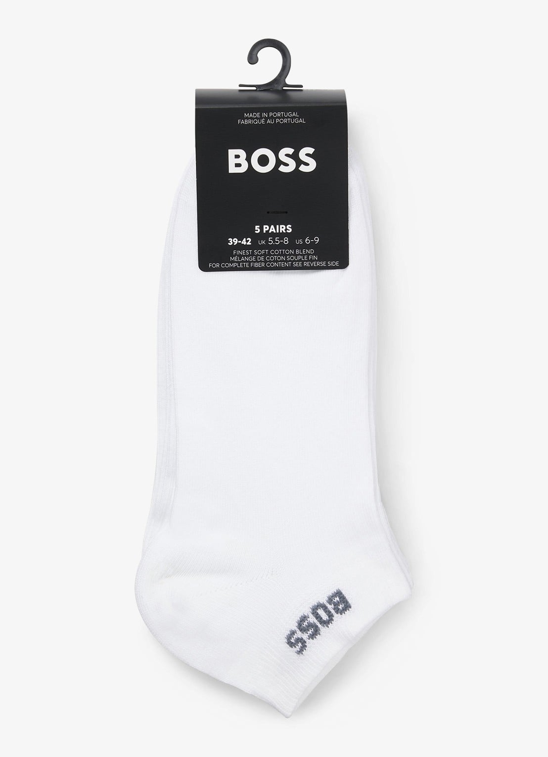 BOSS Set van vijf paar enkelsokken met logodetails - achterkant 4 gebroken wit