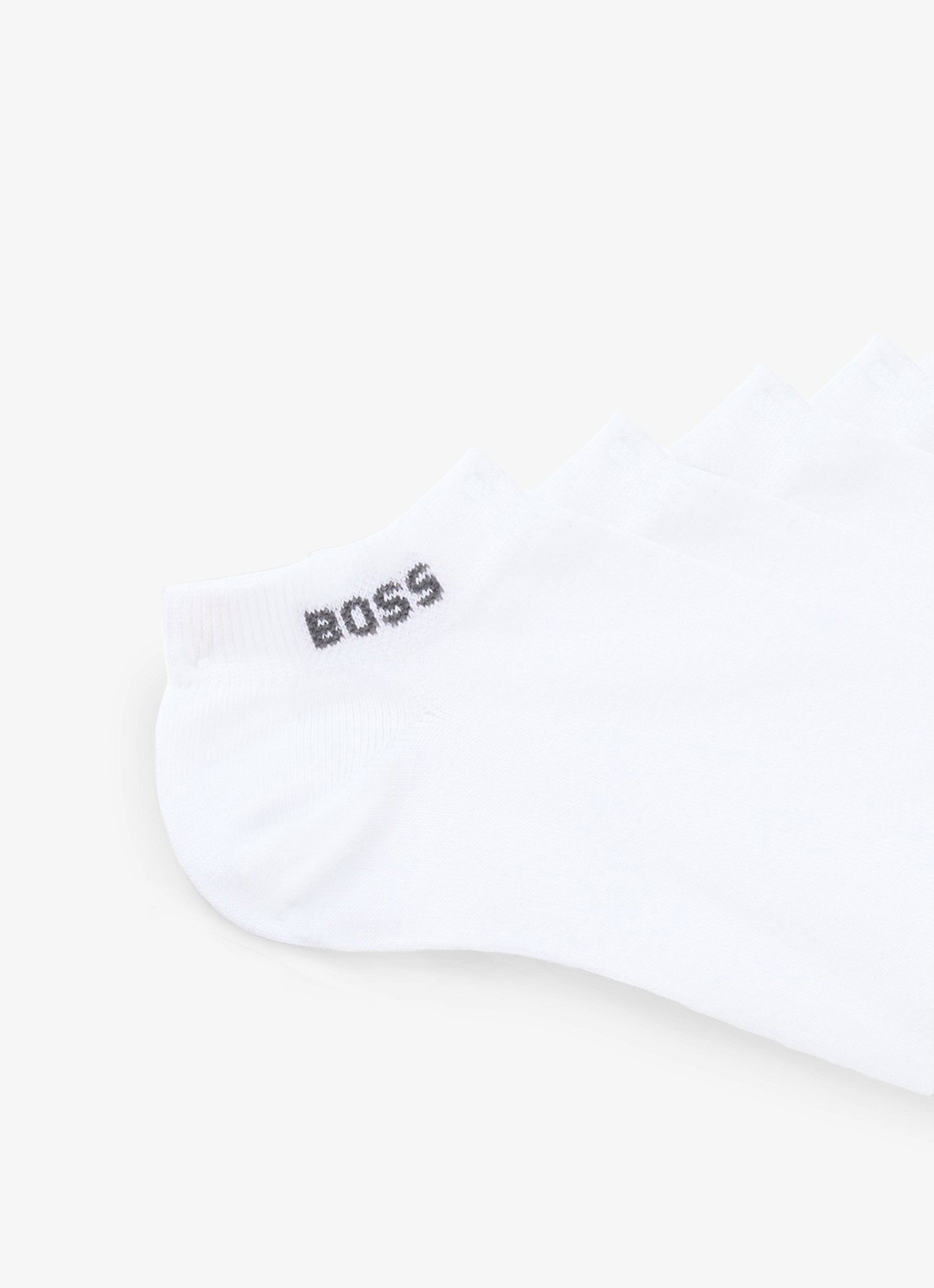 BOSS Set van vijf paar enkelsokken met logodetails - voorkant 3 gebroken wit