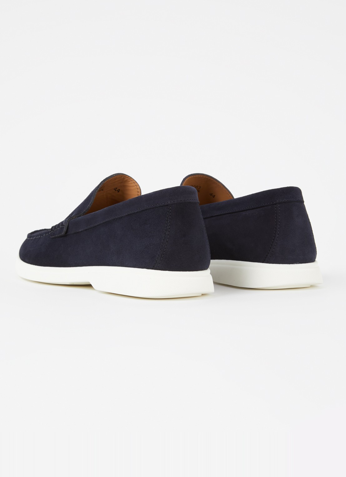 BOSS Sienne loafer van suède - achterkant donkerblauw