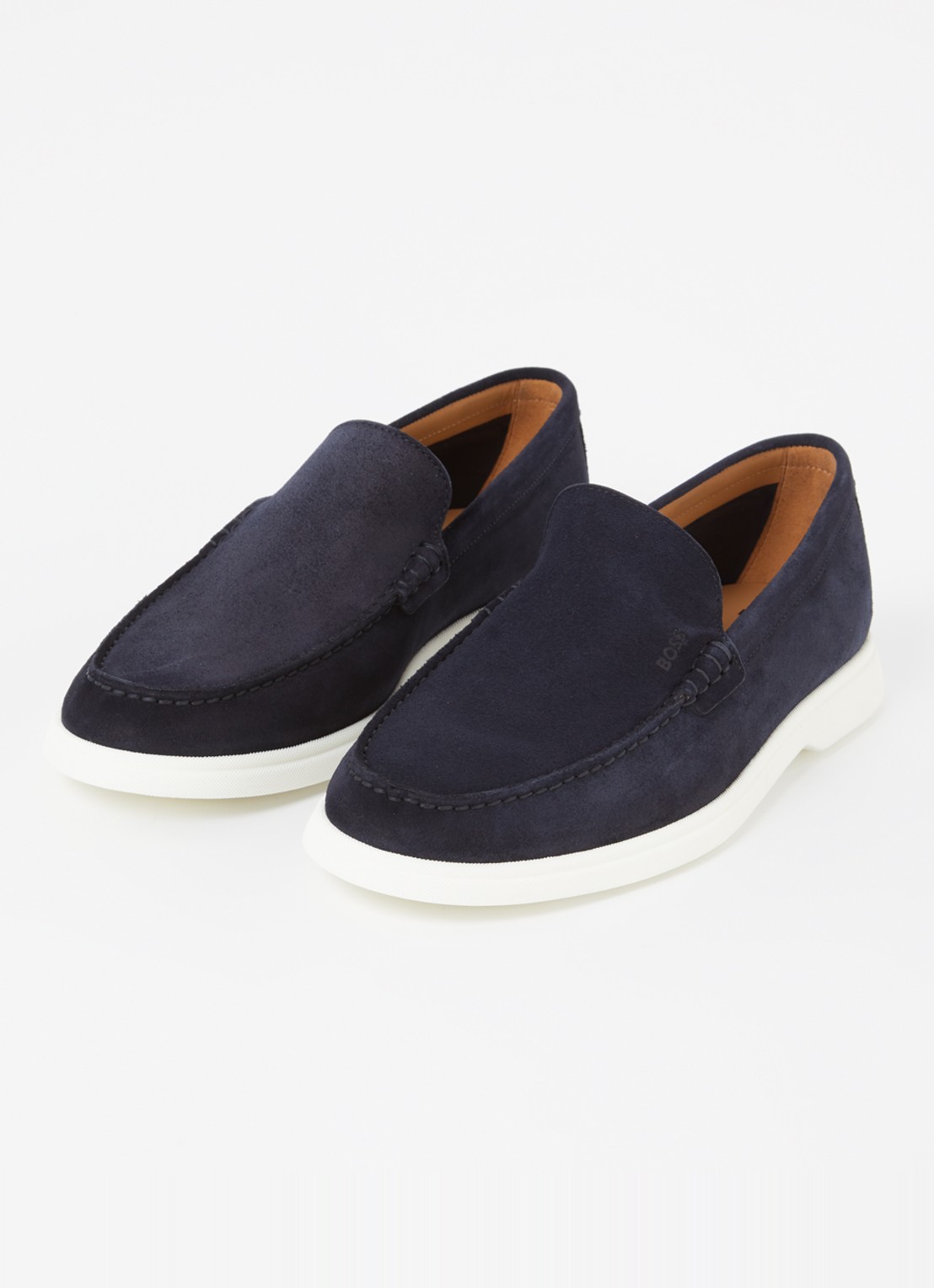 BOSS Sienne loafer van suède - detail 3 donkerblauw