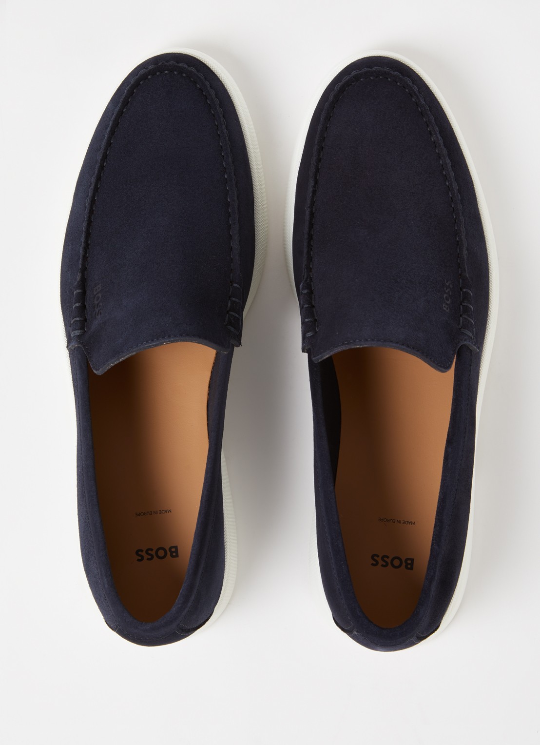 BOSS Sienne loafer van suède - detail 4 donkerblauw