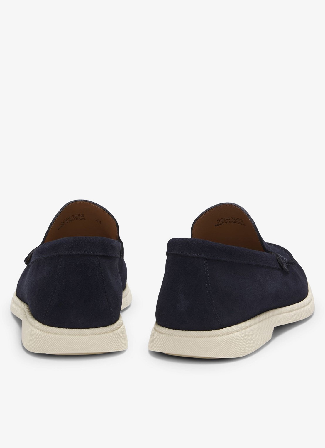 BOSS Sienne loafer van suède - achterkant kobaltblauw