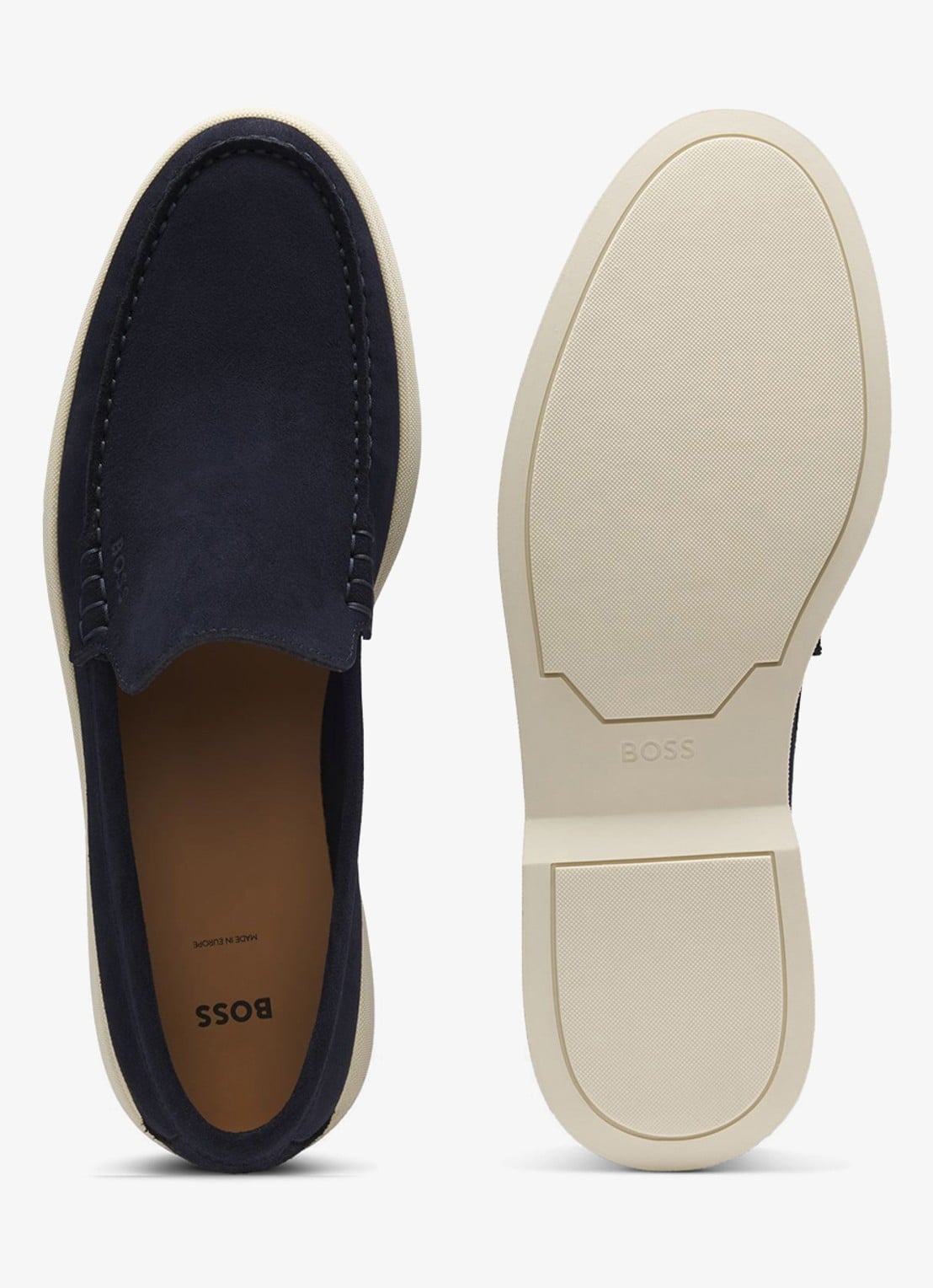 BOSS Sienne loafer van suède - detail 4 kobaltblauw