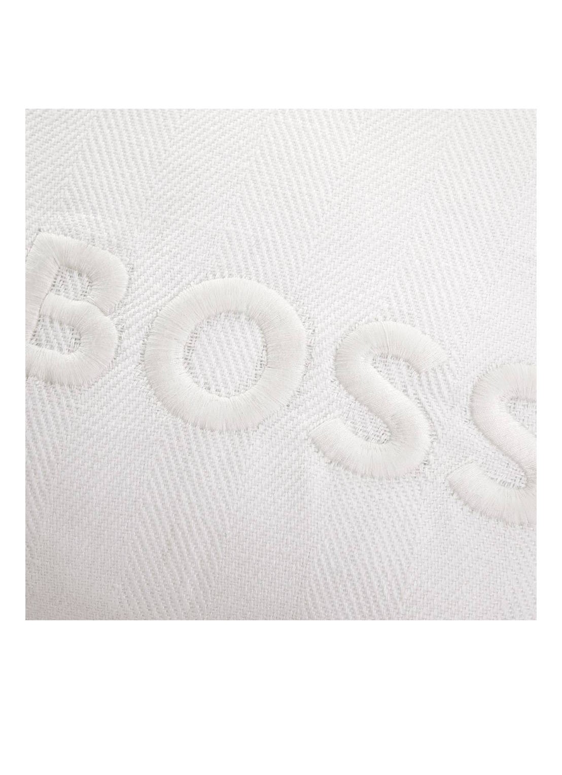 BOSS Sierkussenhoes van linnen 33 x 57 cm - voorkant 4 wit