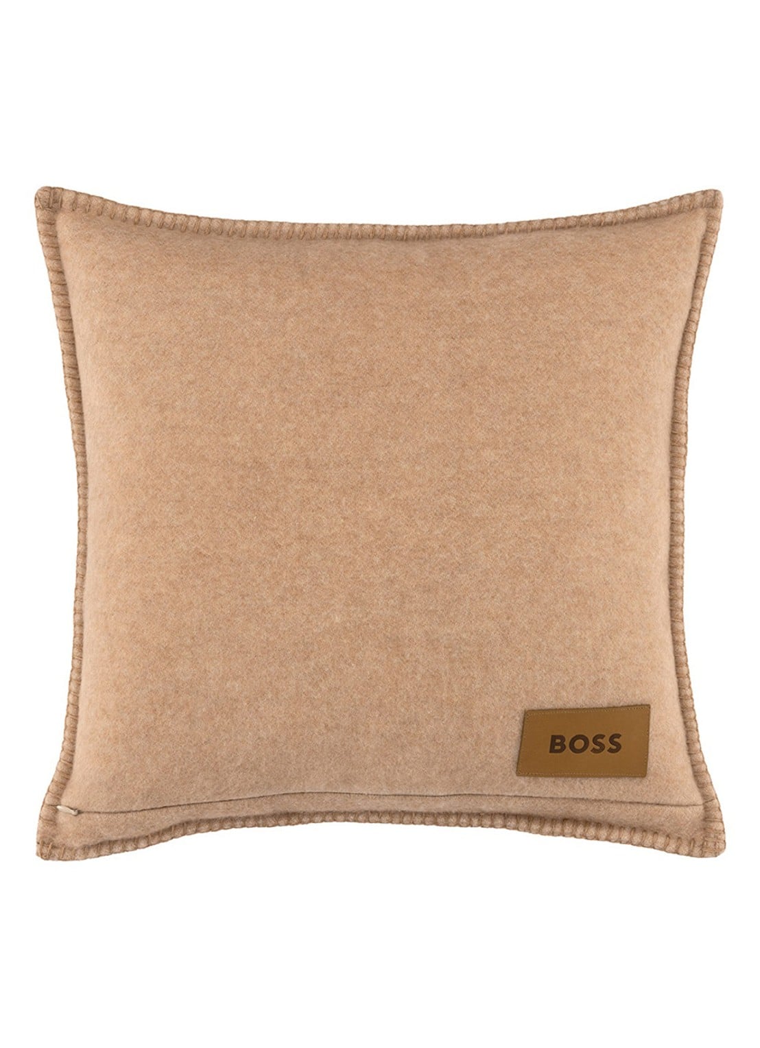 BOSS Signature sierkussenhoes in wolblend 45 x 45 cm - achterkant 3 beige