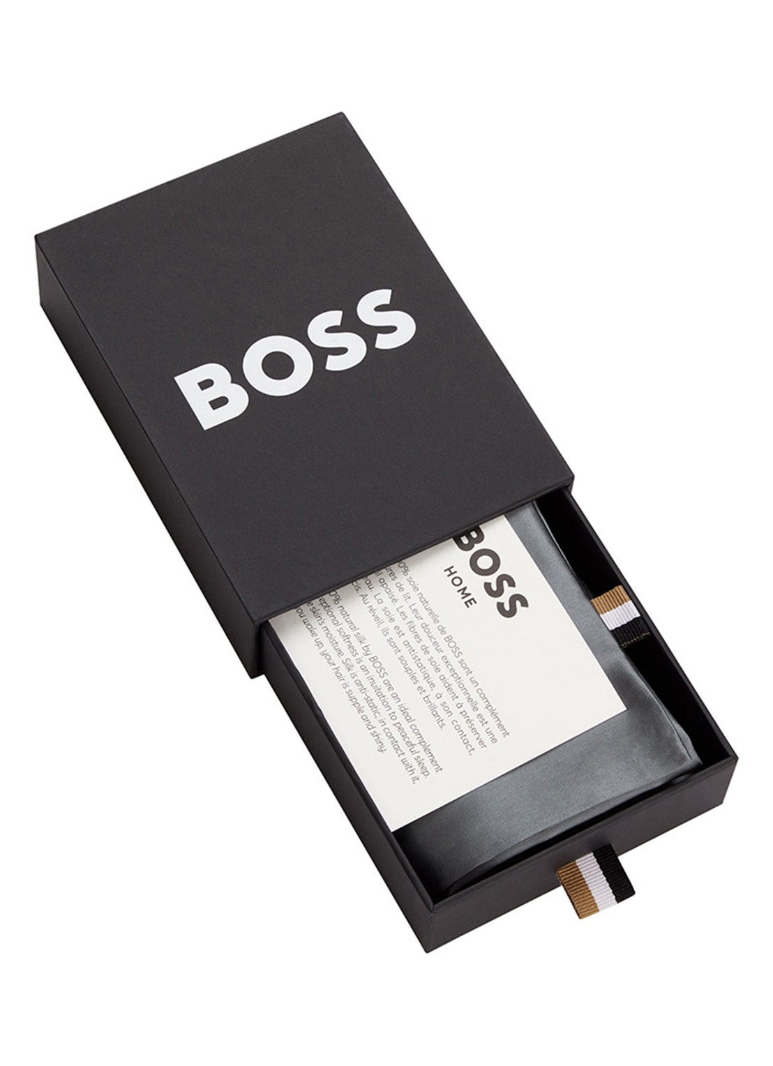 BOSS Silkham kussensloop van zijde - achterkant 4 grijs