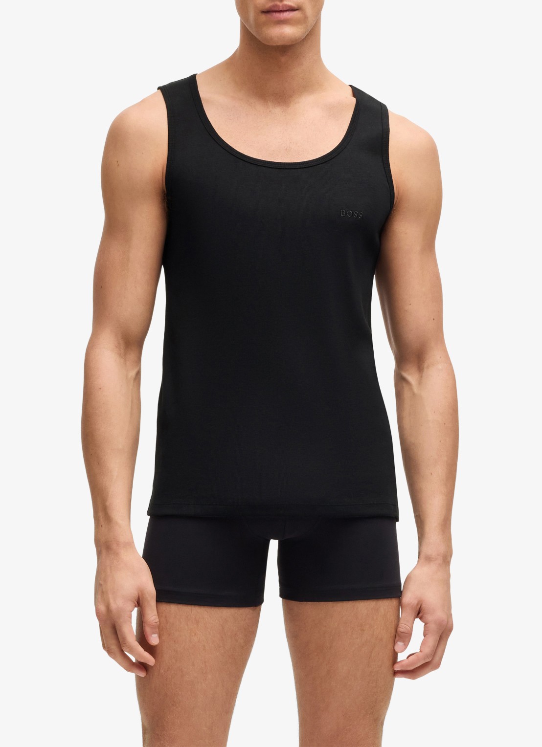 BOSS Singlet met logo in 3-pack   - detail 3 zwart