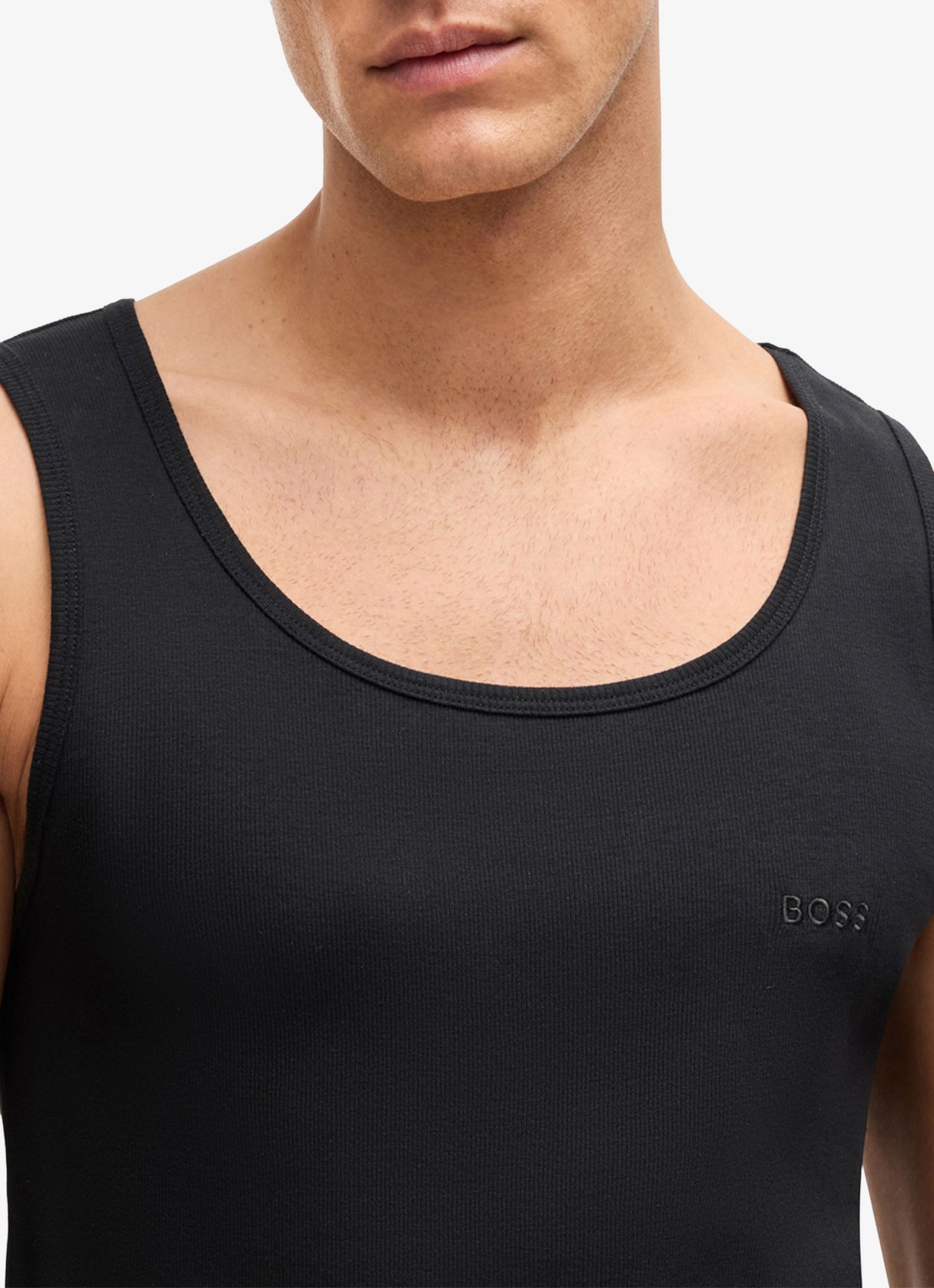 BOSS Singlet met logo in 3-pack   - detail 4 zwart