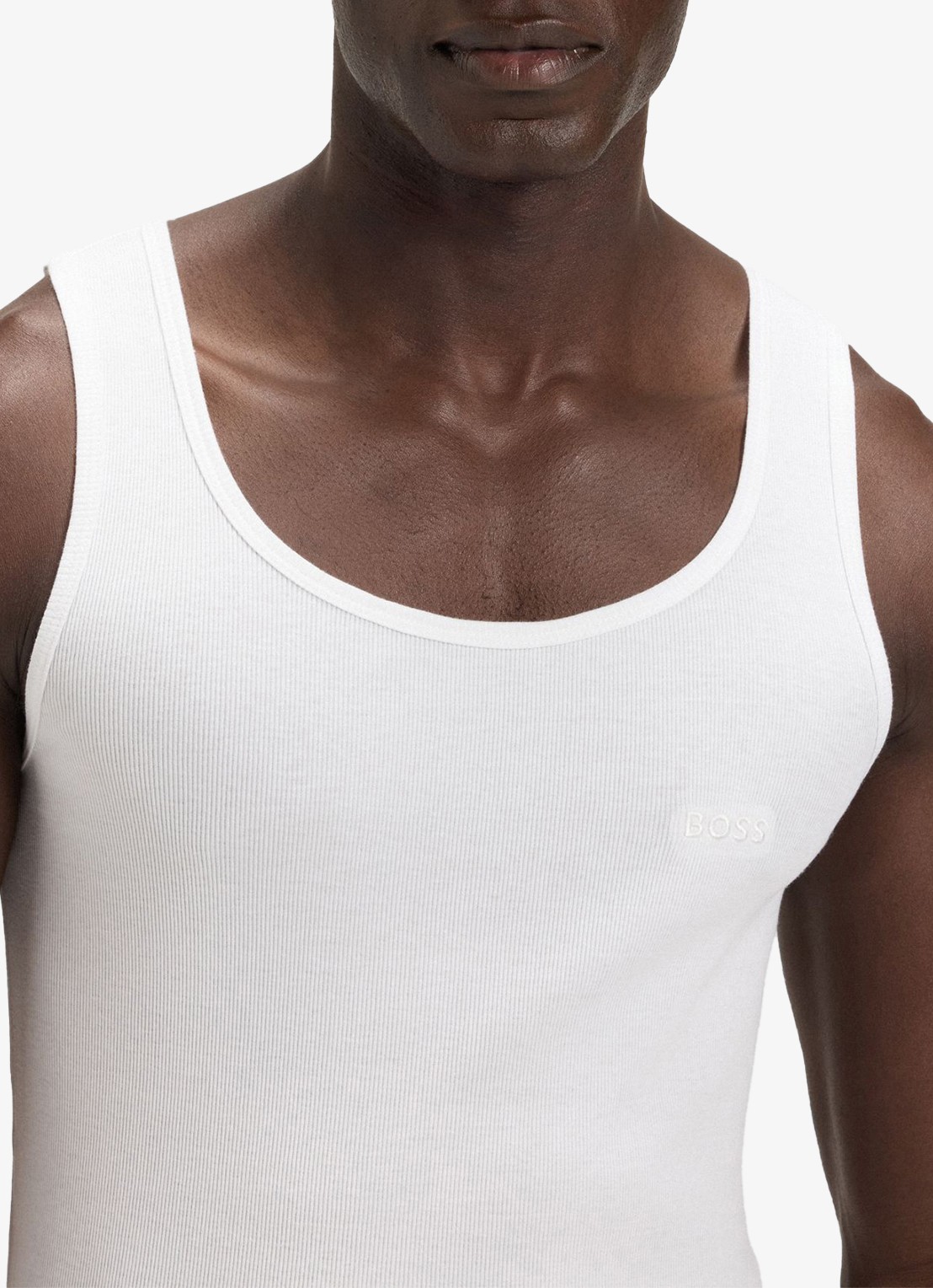 BOSS Singlet met logo in 3-pack   - detail 2 wit
