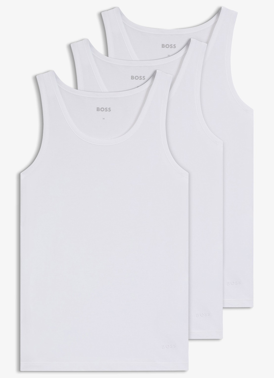 BOSS Singlet van katoen in 3-pack - voorkant 2 wit