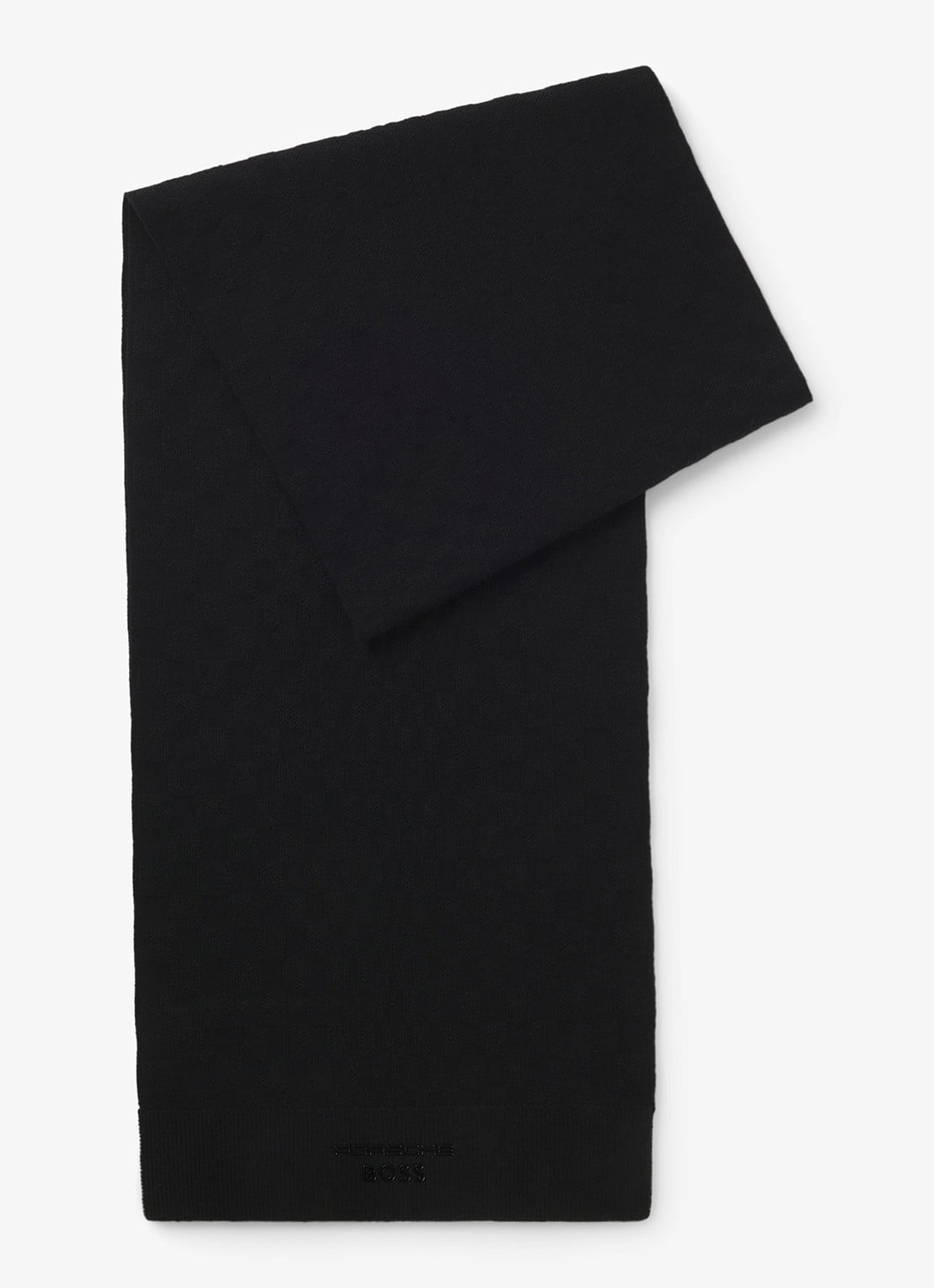 BOSS Sjaal met logo - voorkant 2 zwart